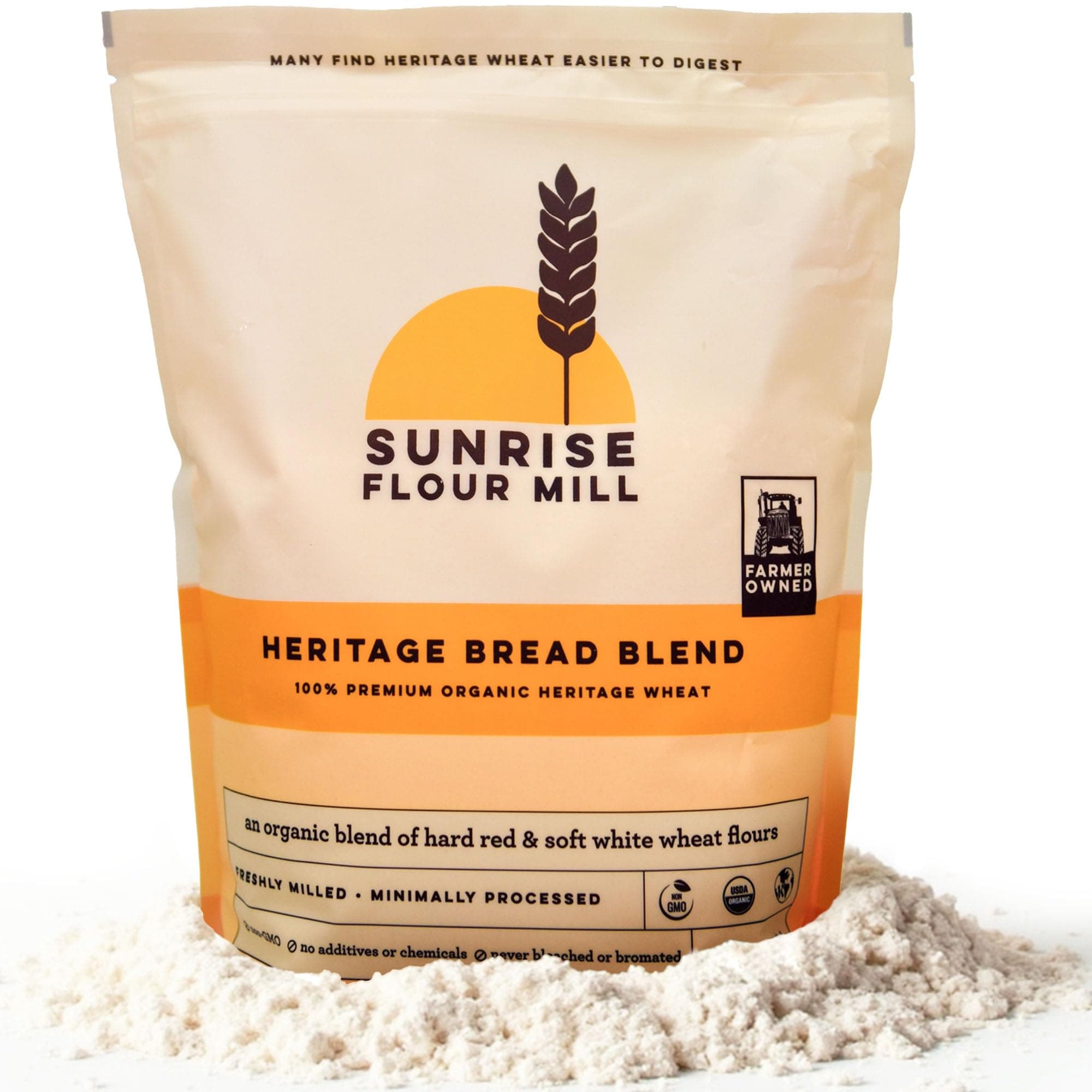 Heritage Organic Bread Flour Blend - 5 lbs | Organic Unbleached Bread Flour Easy to Digest with Less Bloating | High Protein, Superior Baking | Smooth, Nutty Flavor