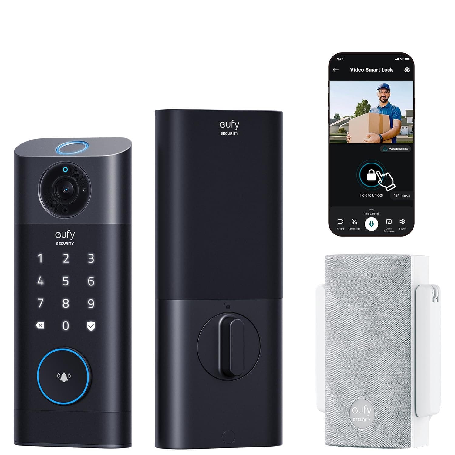 S330 Video Smart Lock, 3-in-1 Camera+Doorbell+Fingerprint Keyless Entry Door Lock, BHMA, WiFi Door Lock, App Remote Control, 2K HD, No Monthly Fee, Dual Motion Detection,SD Card Required