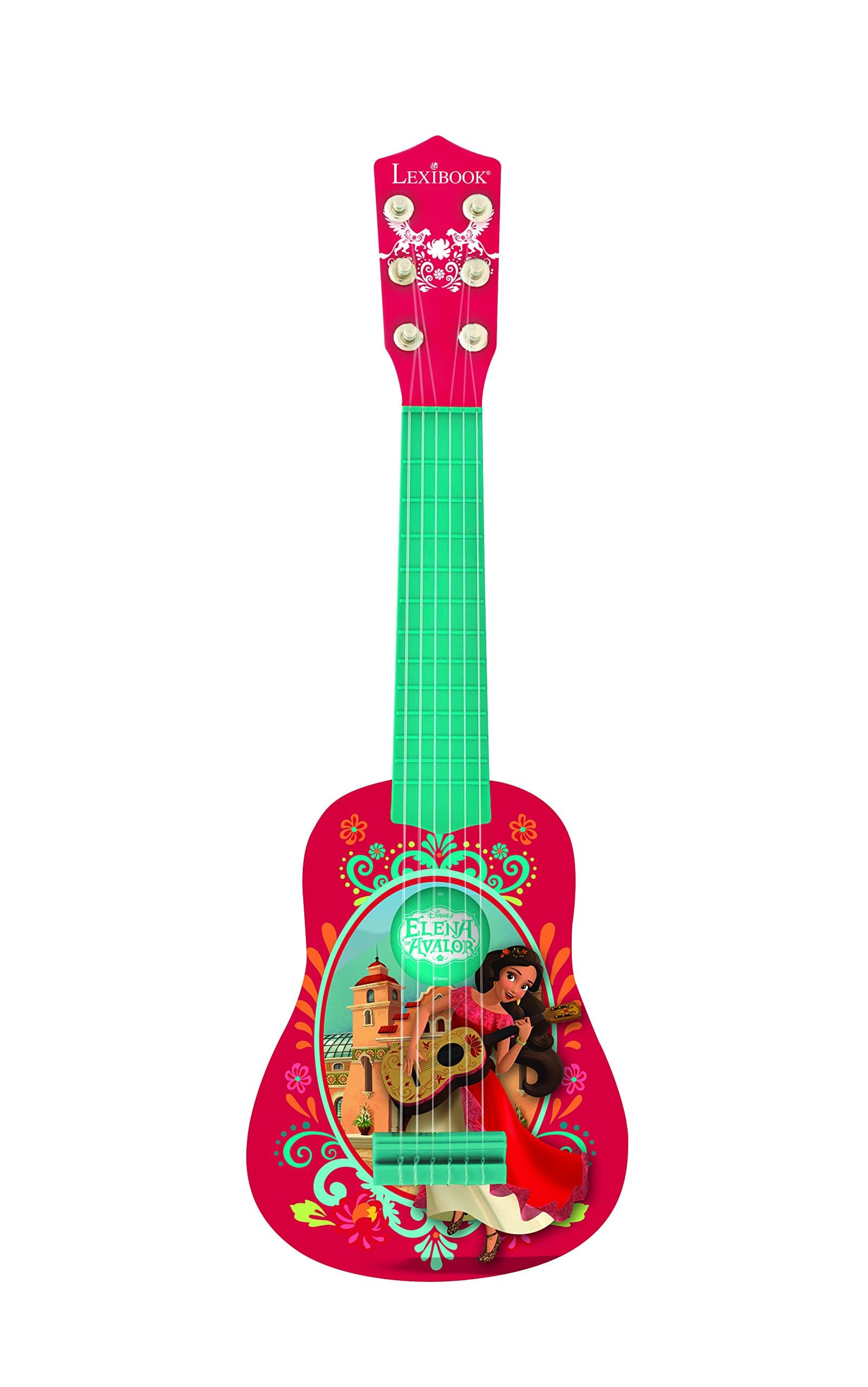 Lexibook Disney Elena of Avalor Elena My First Guitar for children, 6 nylon strings, 21’’ long, guide included, red/blue, K200EL