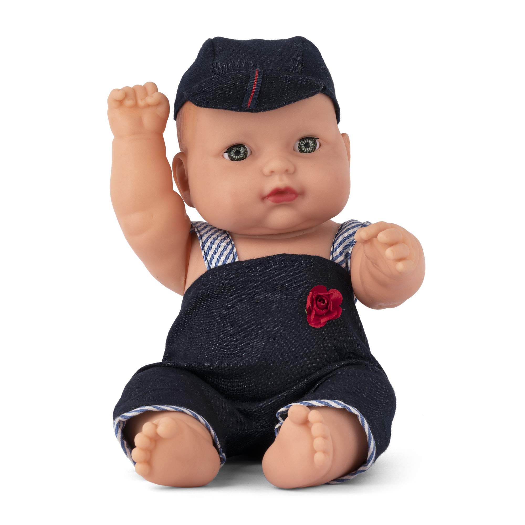 EL FIGOSoft Feel Squishy Cute Little Rubber Baby Doll Boy Doll for Kids (Jean Dress Rotatable Legs Arms with Removable Clothes Set 31 cm)