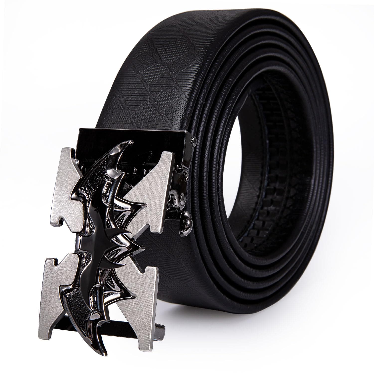 Designer Mens Belts, Sliding Automatic Buckle Ratchet Dress Belt TOP Genuine Leather Strap Gifts