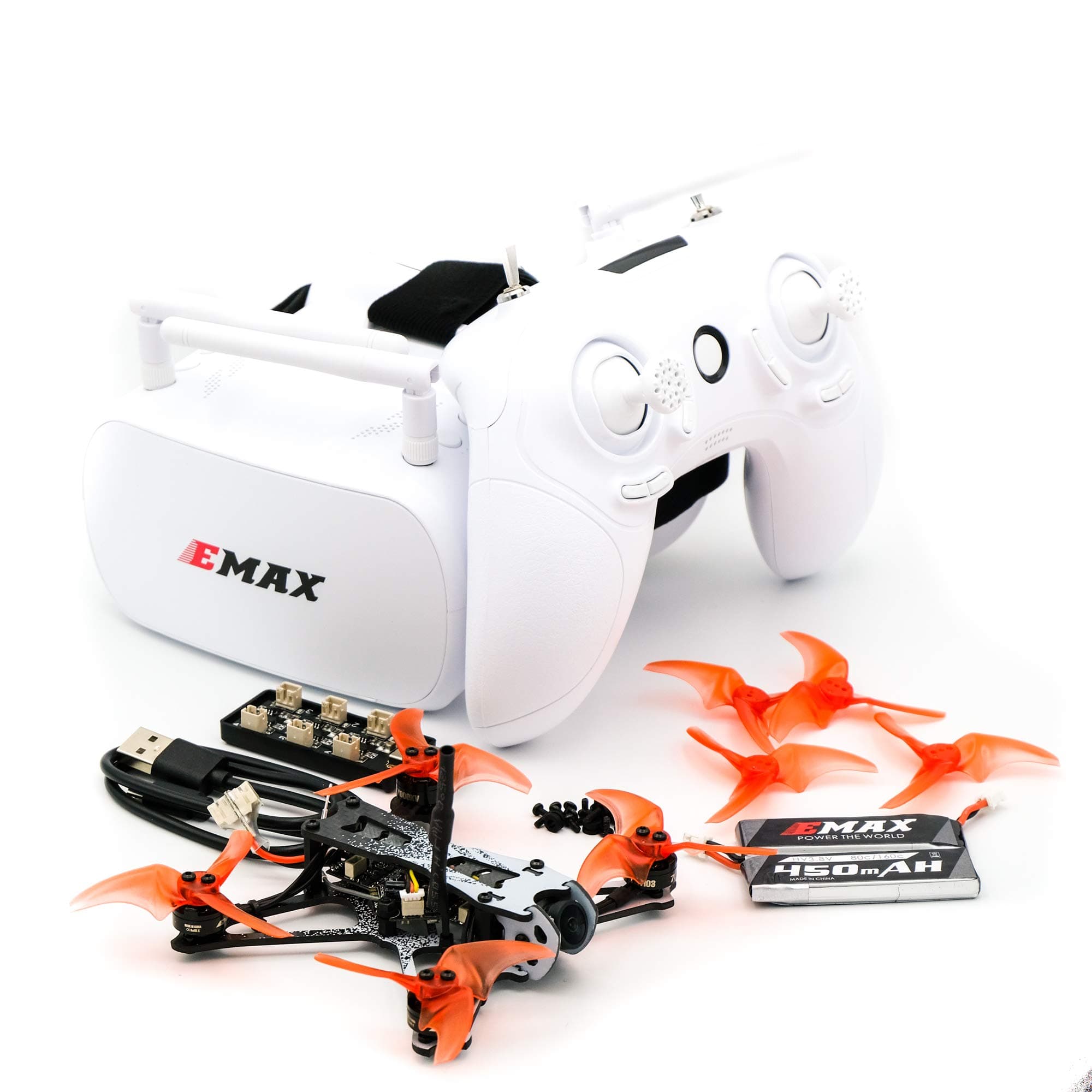 Tiny Hawk EMAX II Freestyle RTF FPV Racing Drone with Brushless Motor 7000KV, RunCam Nano 2 700TVL Camera, 0-25-100-200 VTX Power, Drone with Glasses and Controller for Kids Adults Beginners