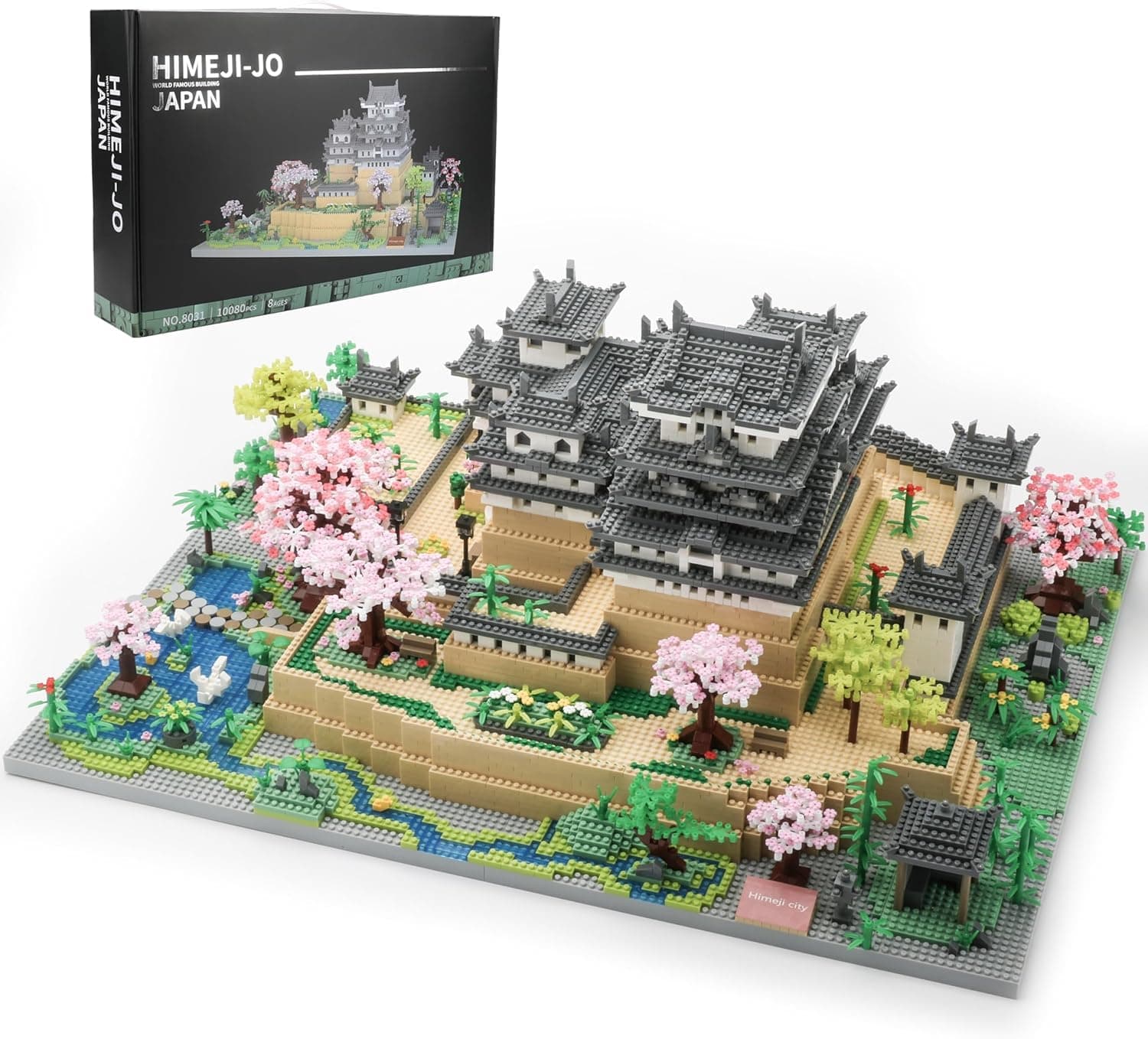 Japan Himeji Castle Miniature Building Blocks Model 10080 Pieces, Architectural Landmark Collection Building Sets Gift Model Kit for Adults
