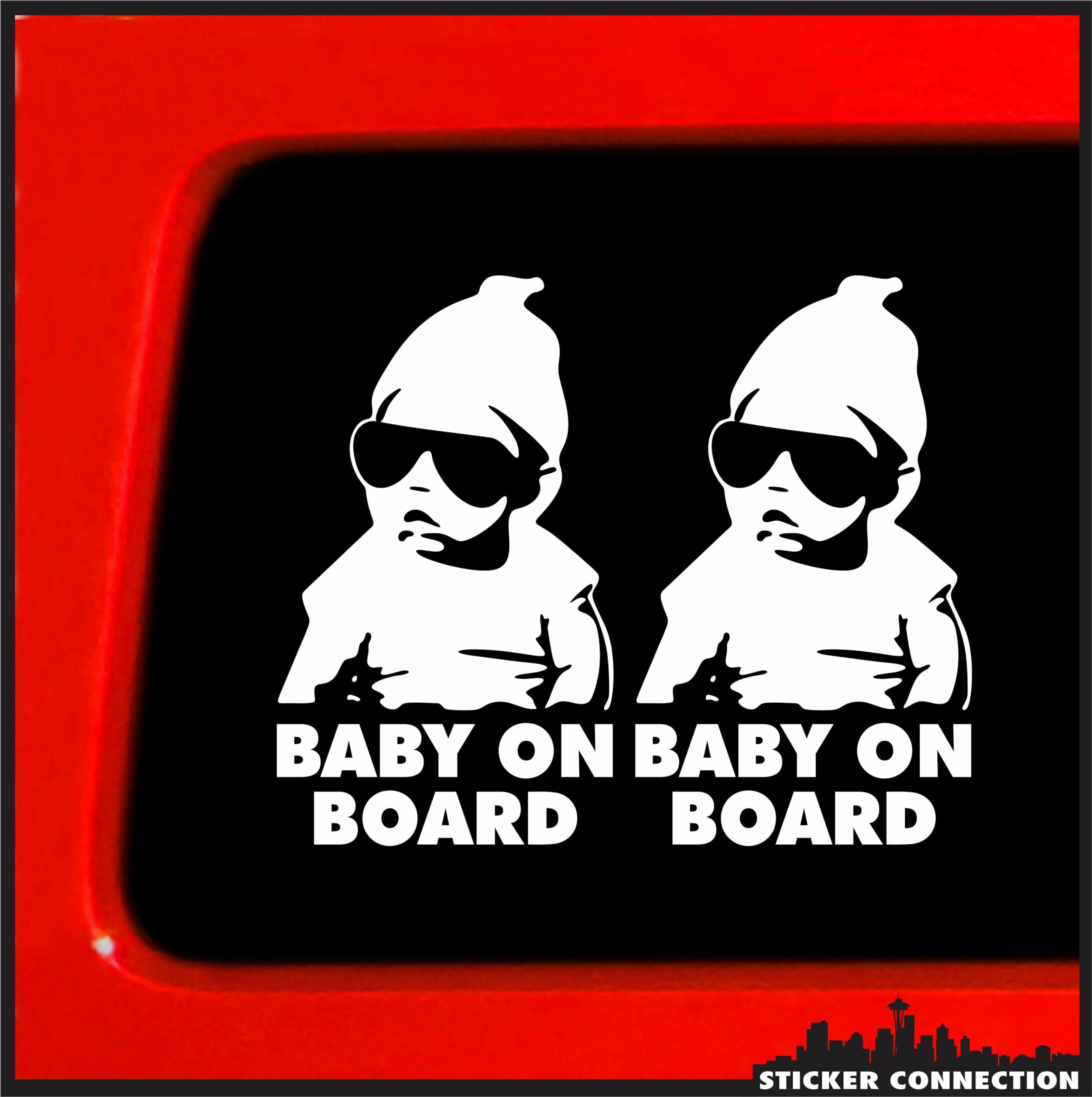 Baby on Board Sticker | Carlos Hangover Funny car Vinyl Sticker/Decal for car Truck Laptop | 4"x6" (White) (1)