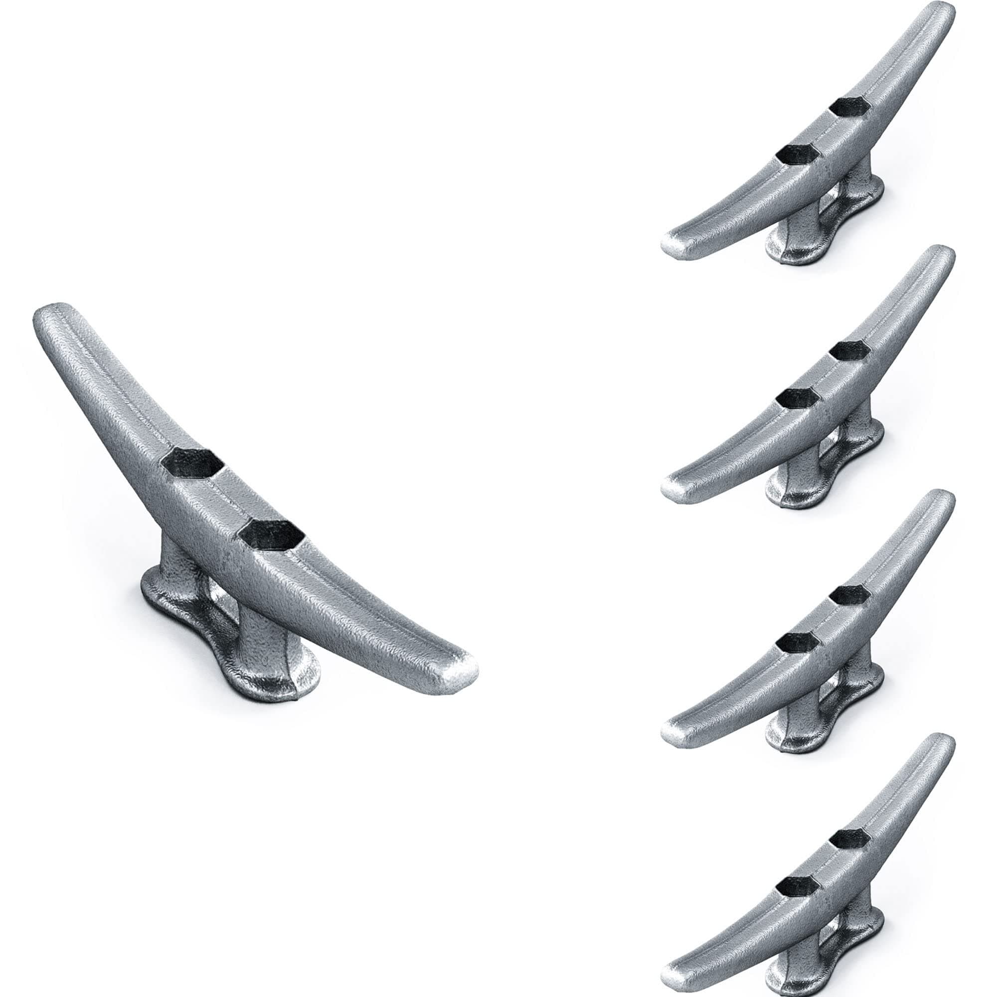 8" Dock Cleat, Weatherproof Galvanized Cast Iron Boat Cleat Tie Downs for Marine Pier or Decorative Nautical Maritime Décor, 4, 8, 16 Pack