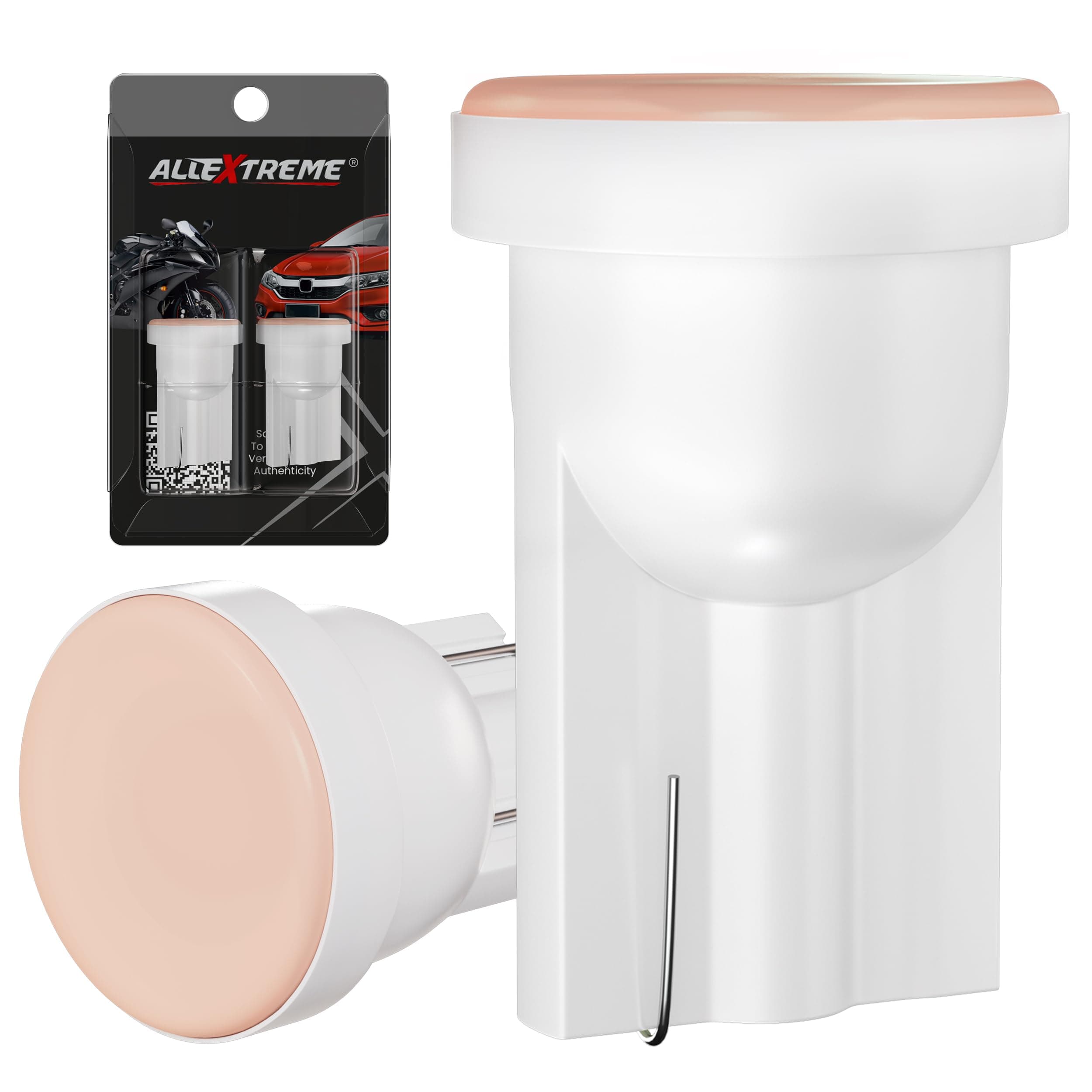 AllExtreme EXLPLP2 Universal T10 LED Parking Light Super Bright Interior Pilot License Plate Dome Indicator Lamp Bulb for Car Bike and Motorcycle (2W, Pink, 2 PCS)