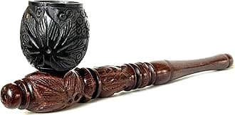 Handmade Artistic Carved Natural Herbal Antique Designer 6 Inch unique Pipe for Gifts