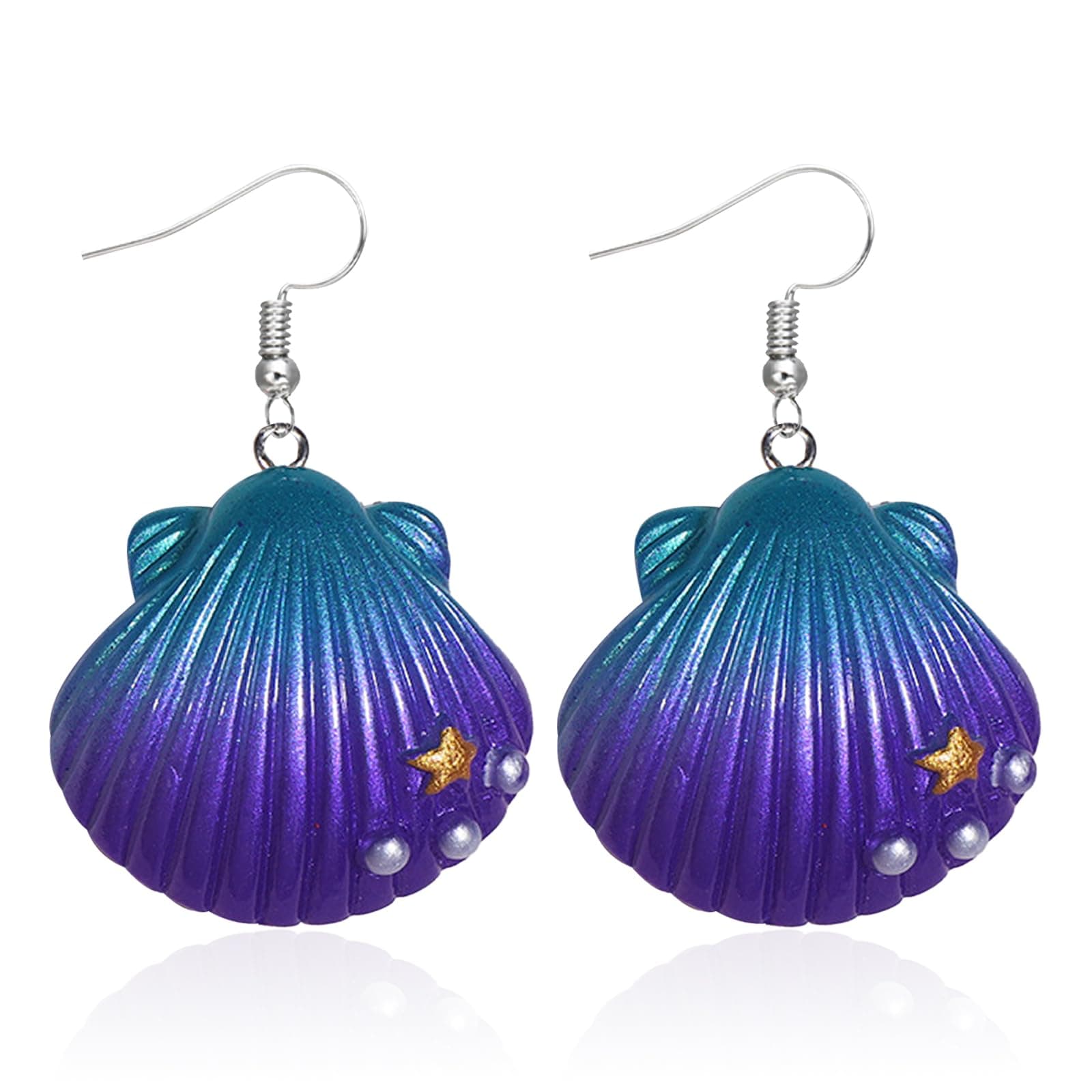 Long tiantian Pink Earrings Necklace Jewelry Set for Women Hot Pink Heart Earrings Sea Shell Earrings for Teen Girls Pink Heart Necklace for Girlfriend Valentine's Day gifts