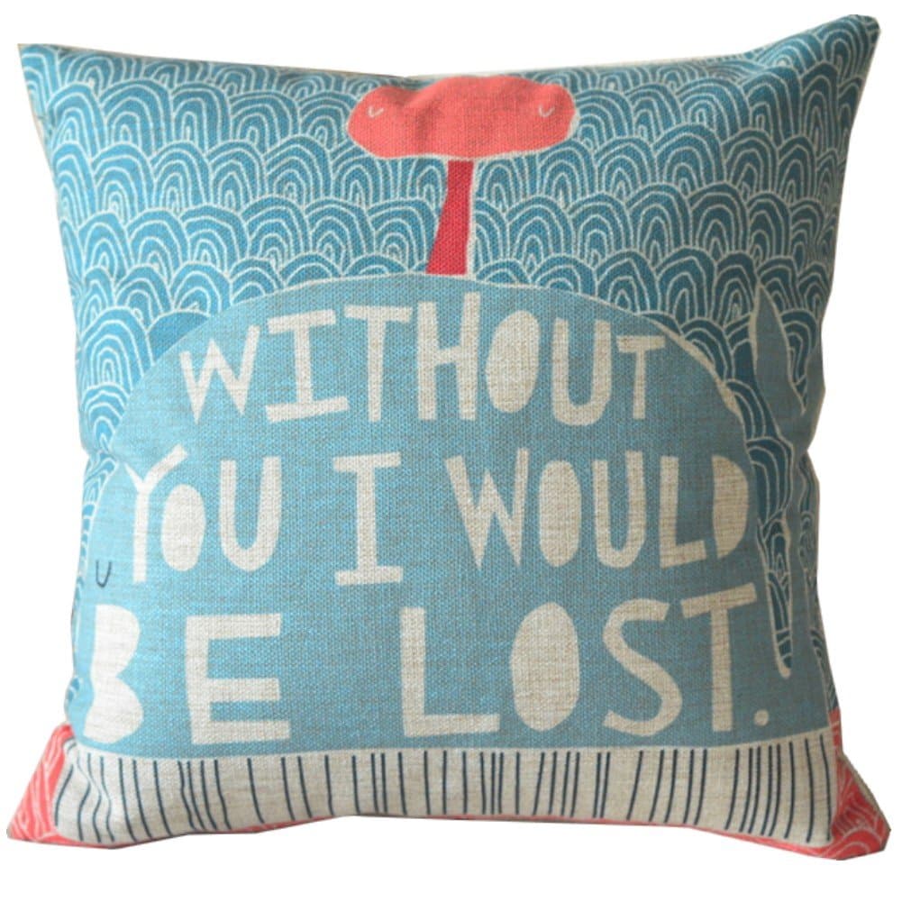 Animal Style Lovely Cute Cartoon Whale Sea Love Letters Sofa Simple Home Decor Design Throw Pillow Case Decor Cushion Covers Square 1818 Inch Beige Cotton Blend Linen