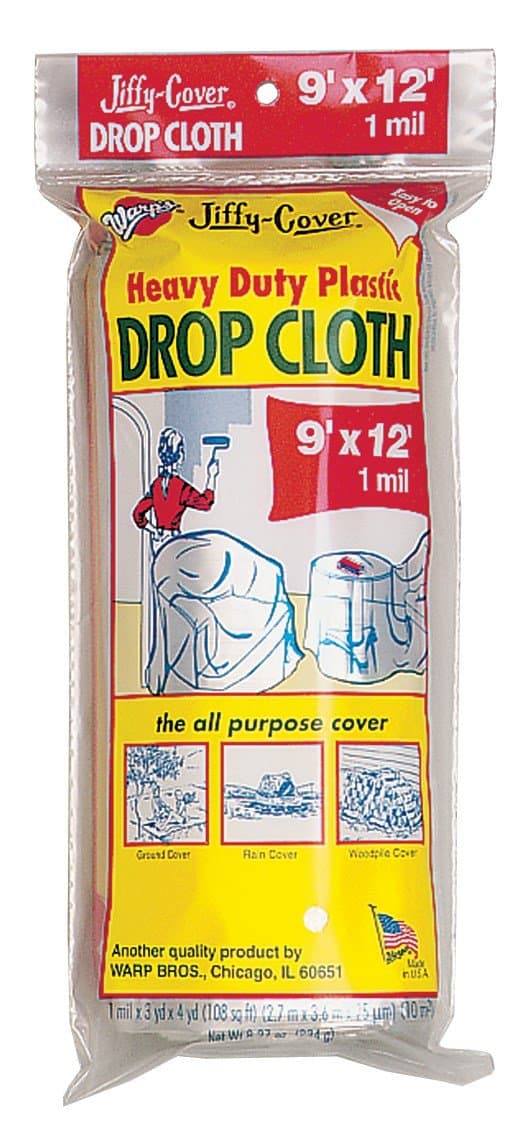 Cloth Drop Plastic 1mil 9x12ft