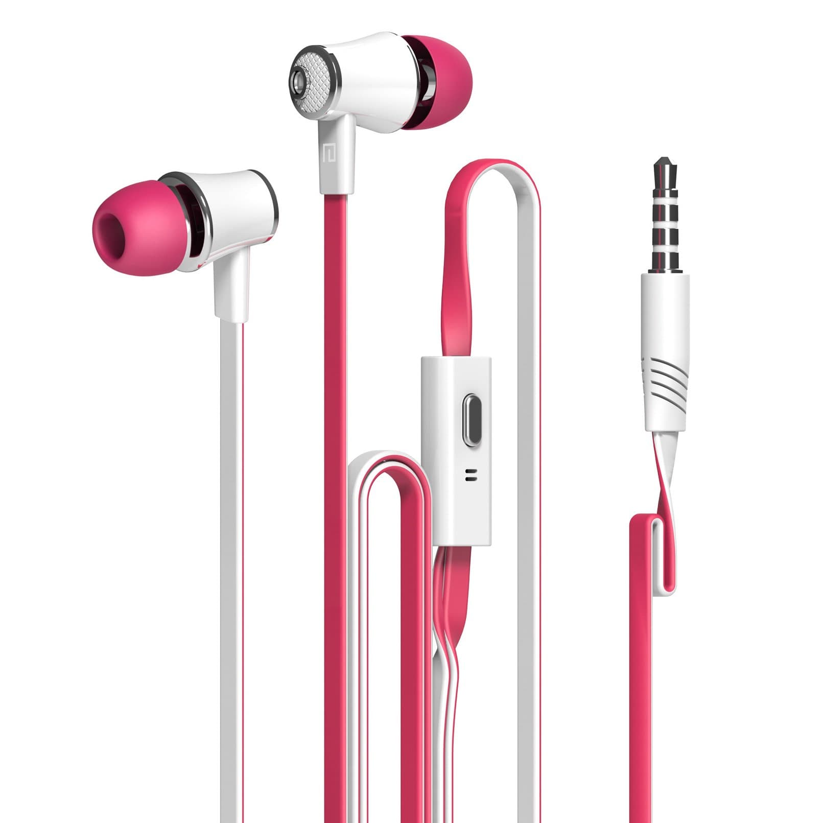 Dastone 3.5mm Noise Isolating Bass in-Ear Stereo Earphones Earbuds Headset,Headphones with Remote Control & Microphone for Smartphones Tablets Laptops Earphone Andriod iOS (Rose)