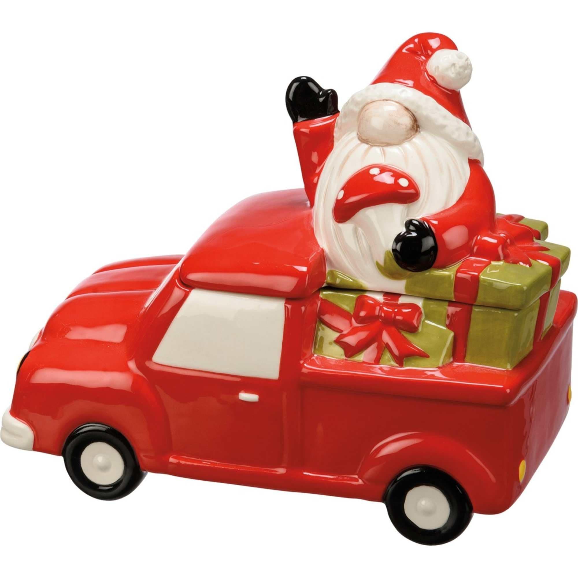 Primitives by KathyPrimitives By Kathy 112748 Truck & Santa Treat Jar, 6.50 Inch, Multicolor