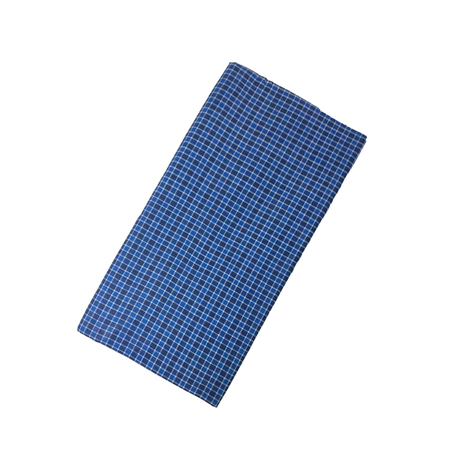 IVAANMen's Cotton Checks Lungi (DDE-525DC _Blue_ 1 pCS)