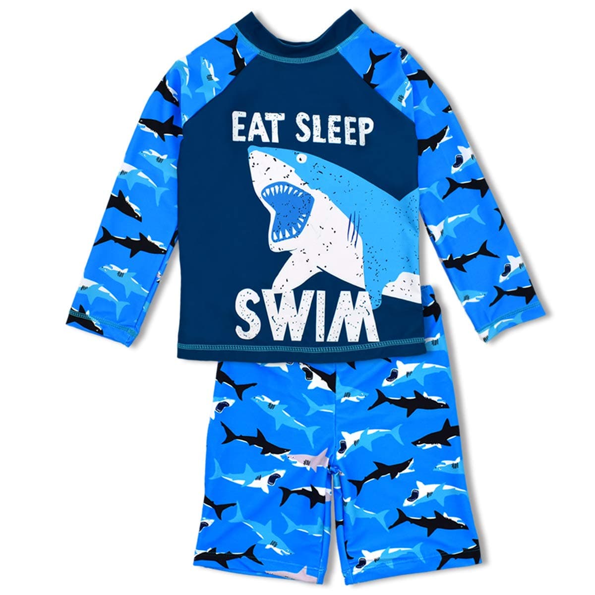 SINOLYBoys Two Piece Rash Guard Swimsuits Kids Long Sleeve Sunsuit Swimwear Sets 4T