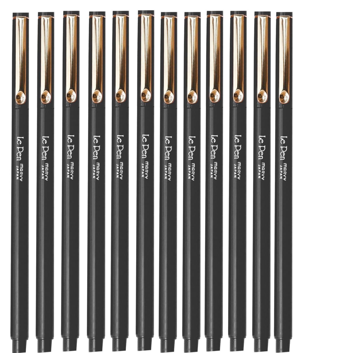 MARVY UCHIDA - LE PEN Black Pens, 12 Pack, 4300 Series