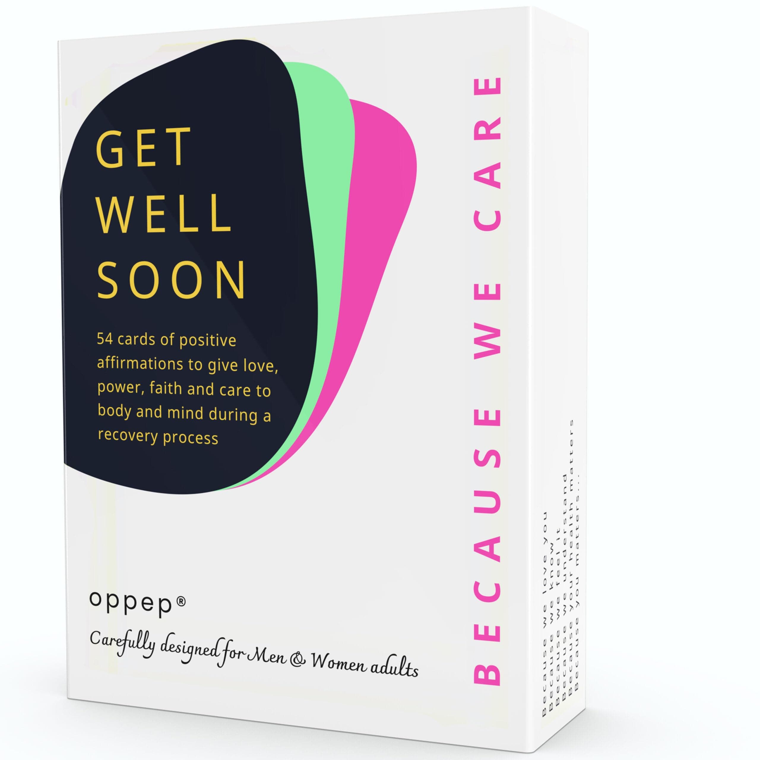 Oppep®| get well soon gift, 54 positive daily affirmation cards for women & men for spiritual recovery, mindfulness and inspirational gifts, anxiety and stress relief meditation gifts for adults