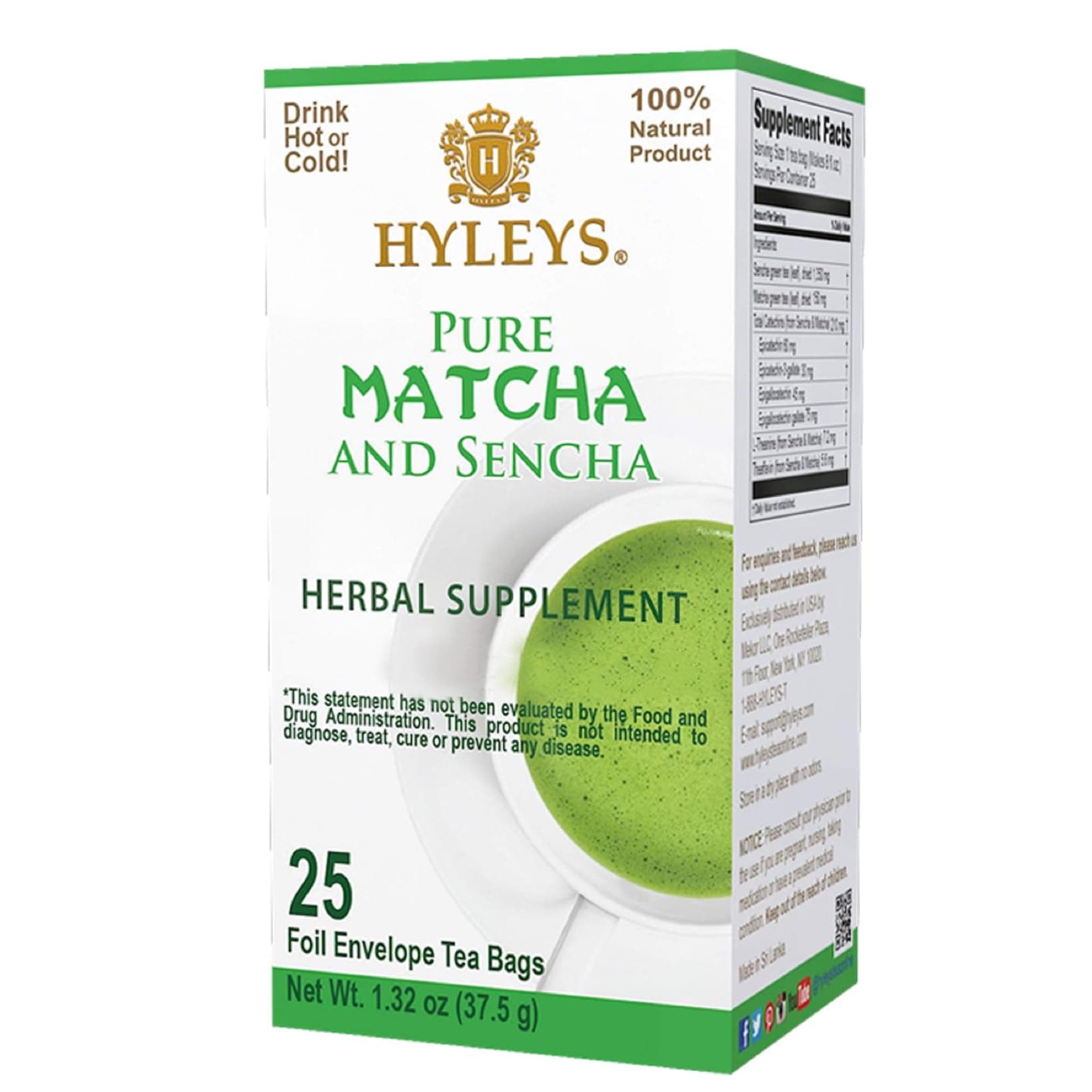 Matcha Tea Bags - 25 Tea Bags (Japanese Pure Matcha Wellness Green Tea)