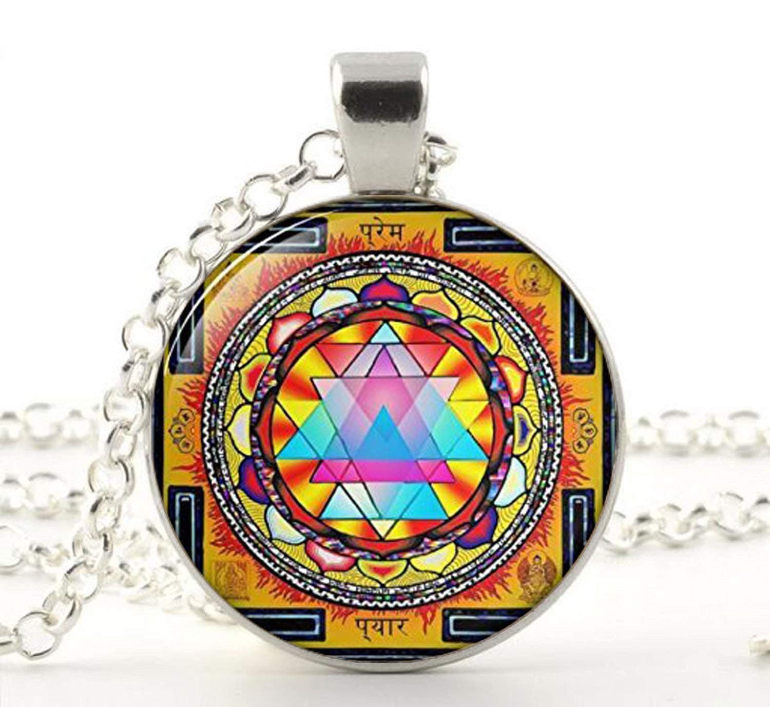 Sri Yantra Pendant, Sacred Geometry Jewelry, Sri Yantra Jewelry, Jewelry for Men, Necklace for Men, Sri Yantra Necklace, Buddhist