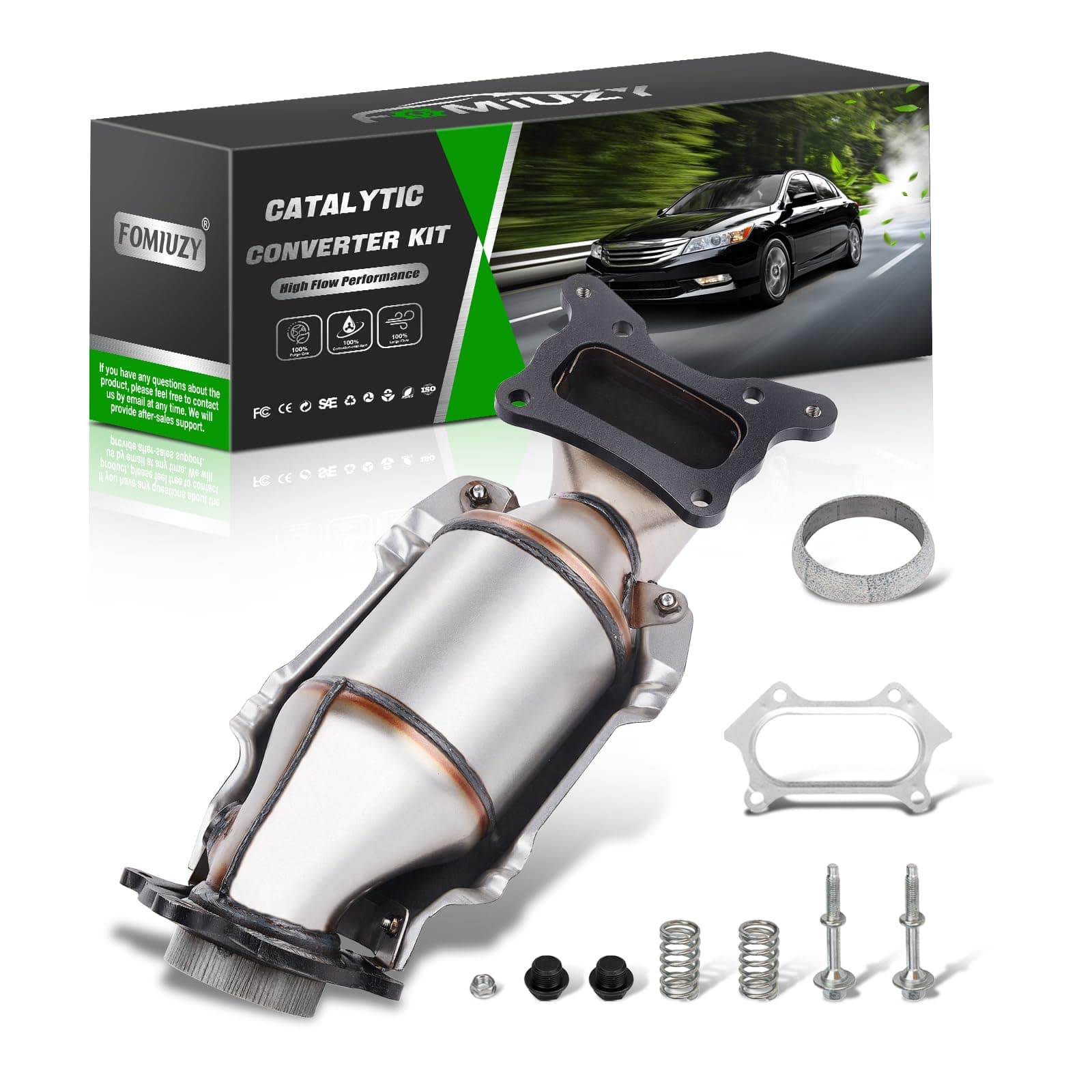 High Flow Front Catalytic Converter Kit Direct-Fit Honda Accord 2008 2009 2010 2011 2012 2.4L Honda Acura 2009 2010 2011 2012 2013 2014 2.4L