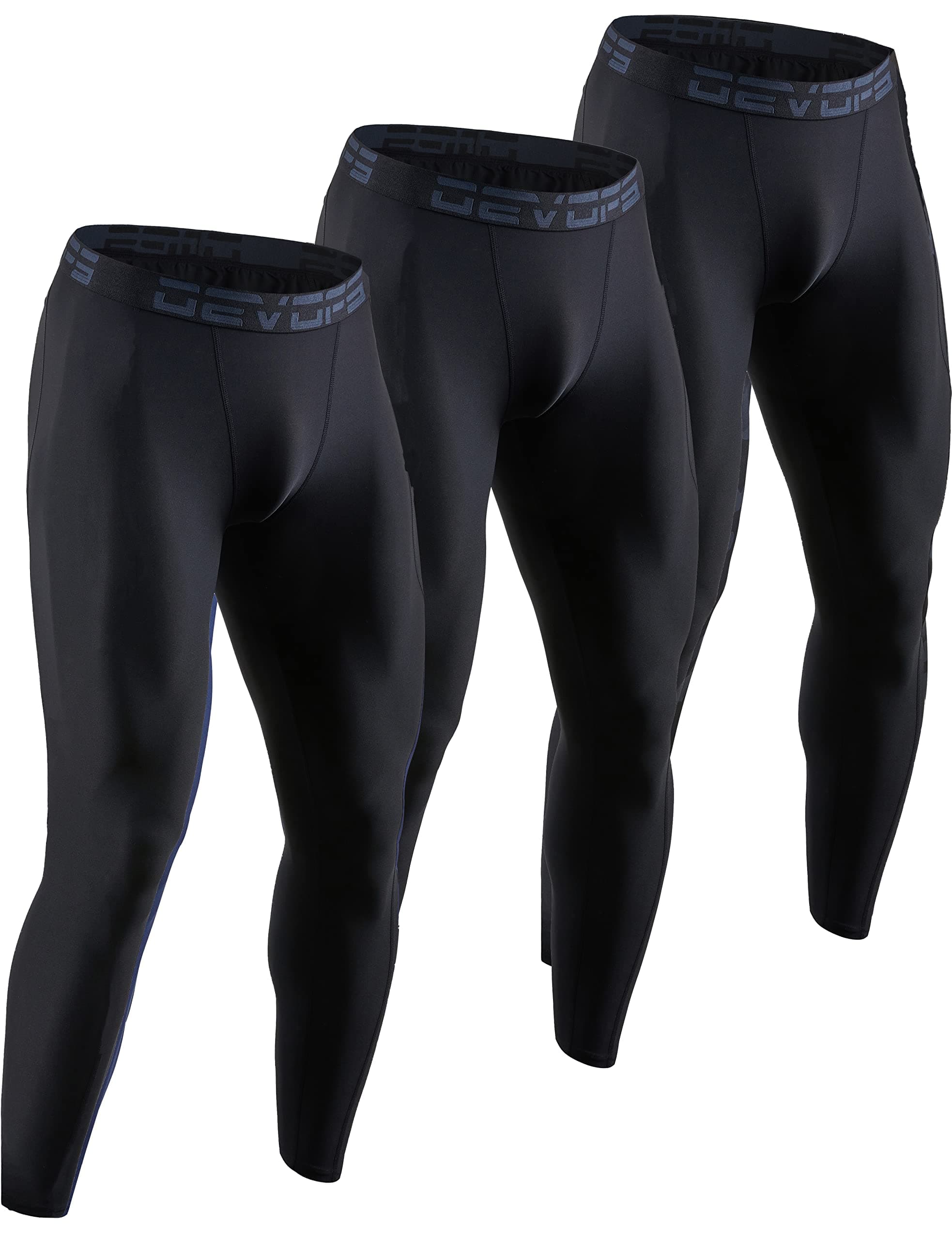 2 or 3 Pack Men's Compression Pants Athletic Leggings with Pocket/Non-Pocket