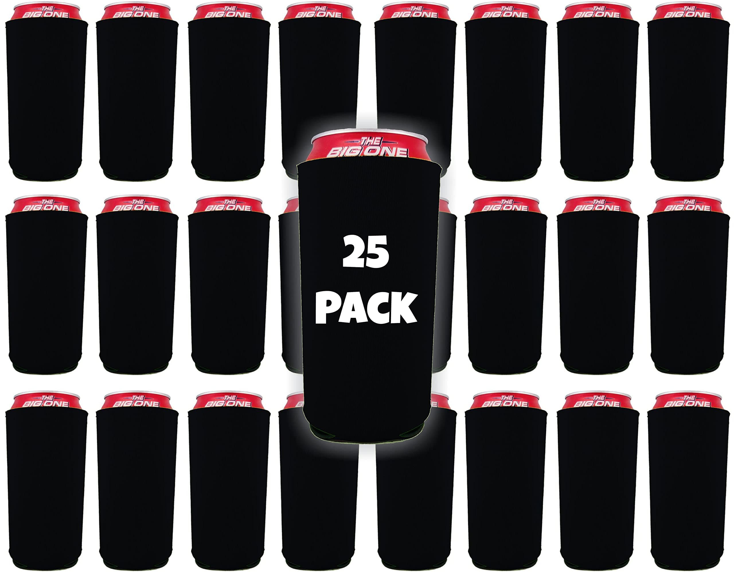 Blank Neoprene 24 oz. Can Coolie 25 Pack (Black)
