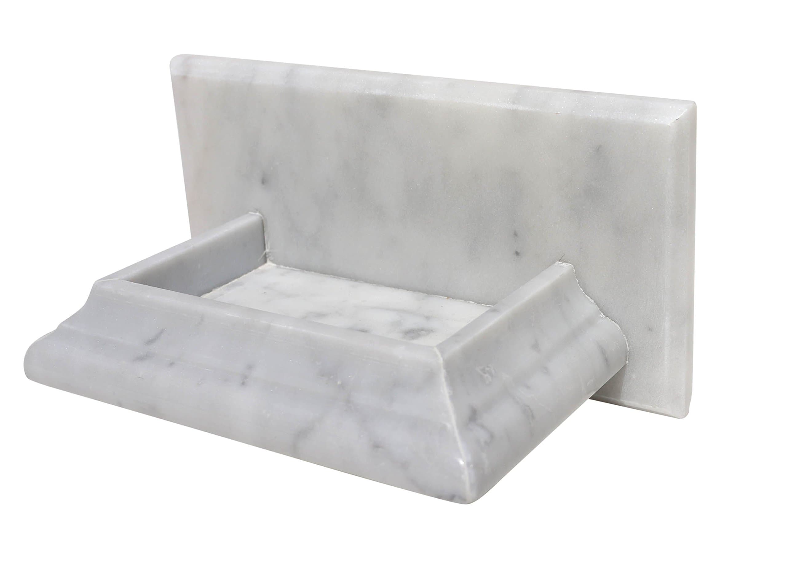 Italian Bianco Carrara (Carrera) White Marble Soap Holder