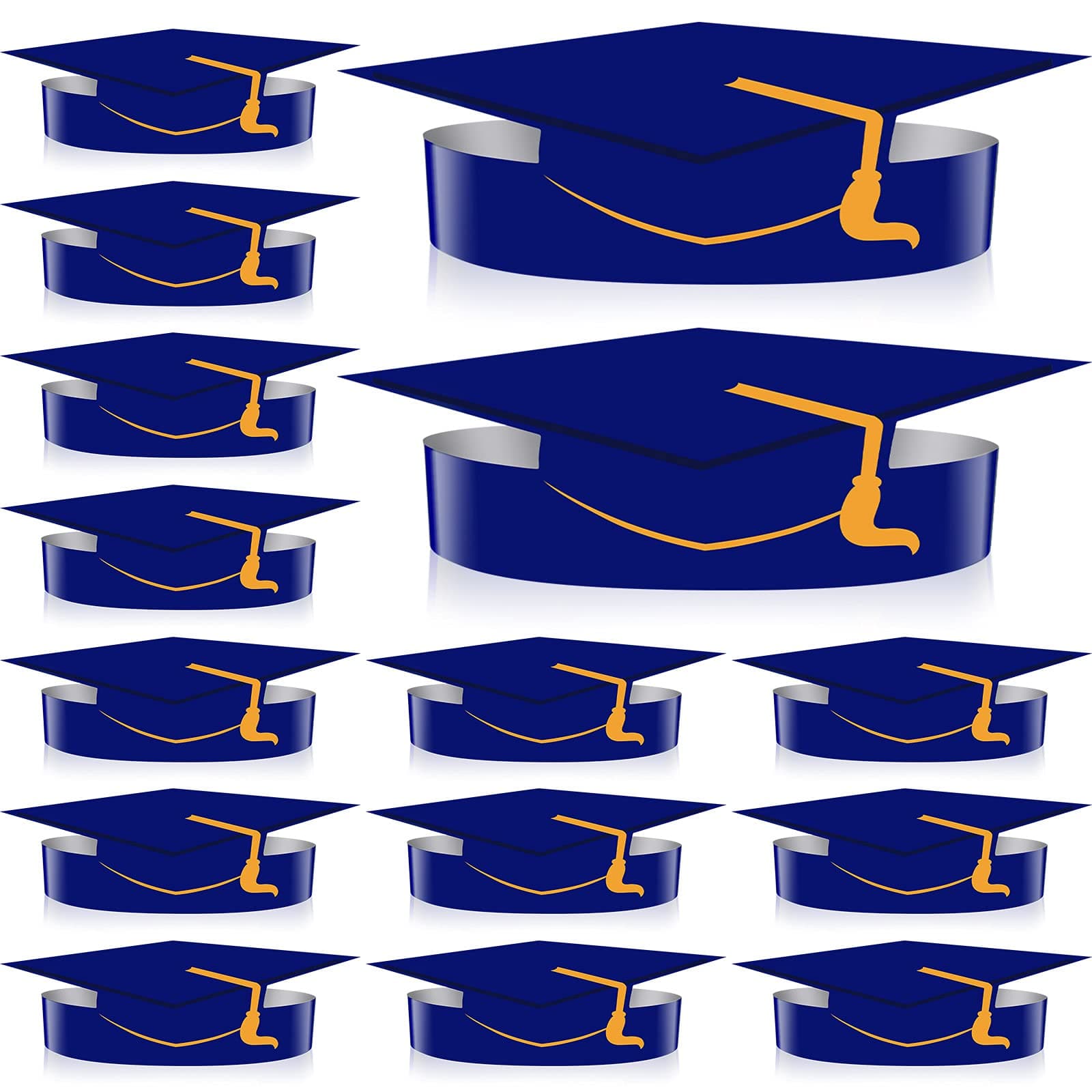 Zonon 36 Pcs Paper Graduation Paper Crown Graduation Cap Headbands Adjustable Paper Crown Grad Decor for Student