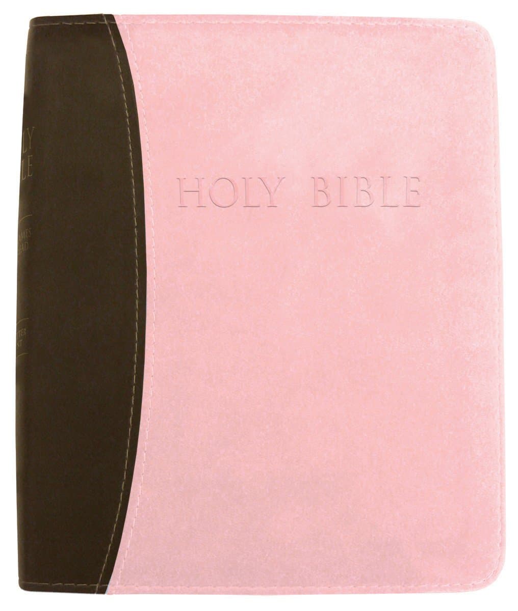 KJVER Thinline Bible/Large Print-Chocolate/Pink Ultrasoft Leather Bound – Large Print, July 1, 2015