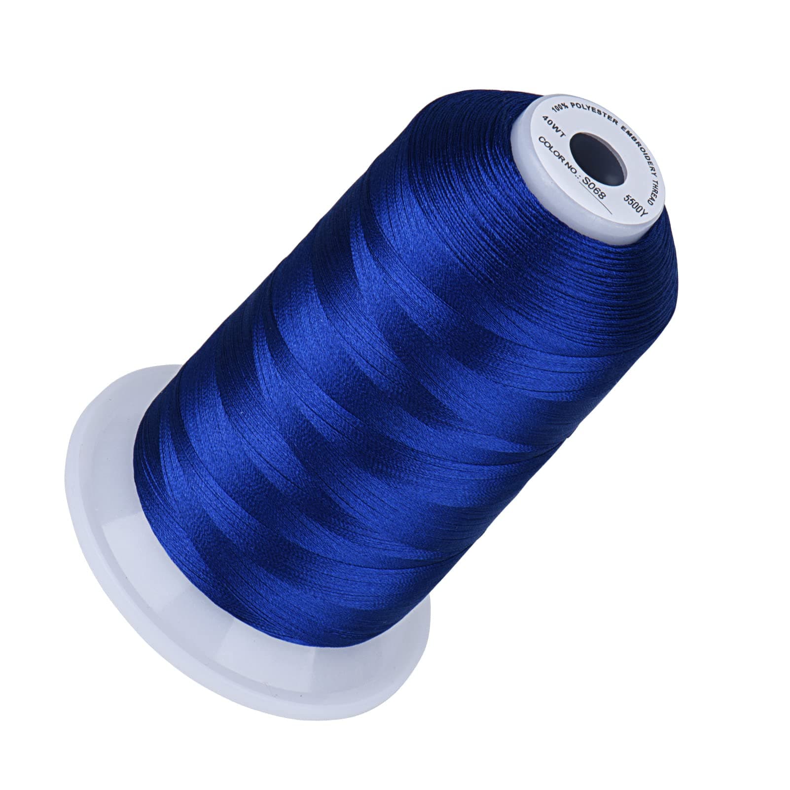 Simthread Embroidery Thread Royal Blue S068 5500 Yards, 40wt 100% Polyester for Brother, Babylock, Janome, Singer, Pfaff, Husqvarna, Bernina Machine