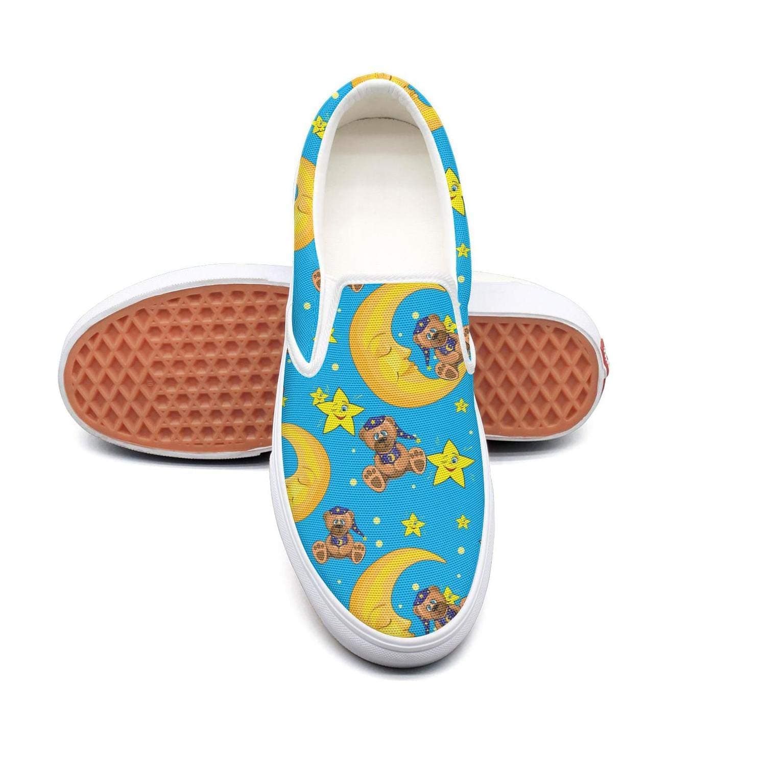 SKULLP Cute Cresent moon Bear Tennis Shoes for Men Fashion Lightweight Walking Shoes