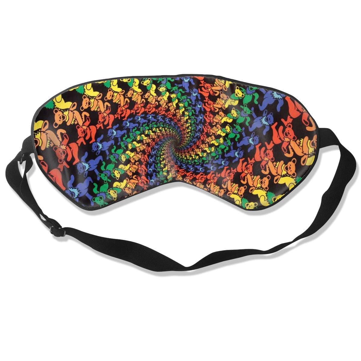 LSJGG Fashion Design Sleep Masks, Tie-Dye Grateful Dead Green Bear Eyeshade Eyepatch Eye Mask.