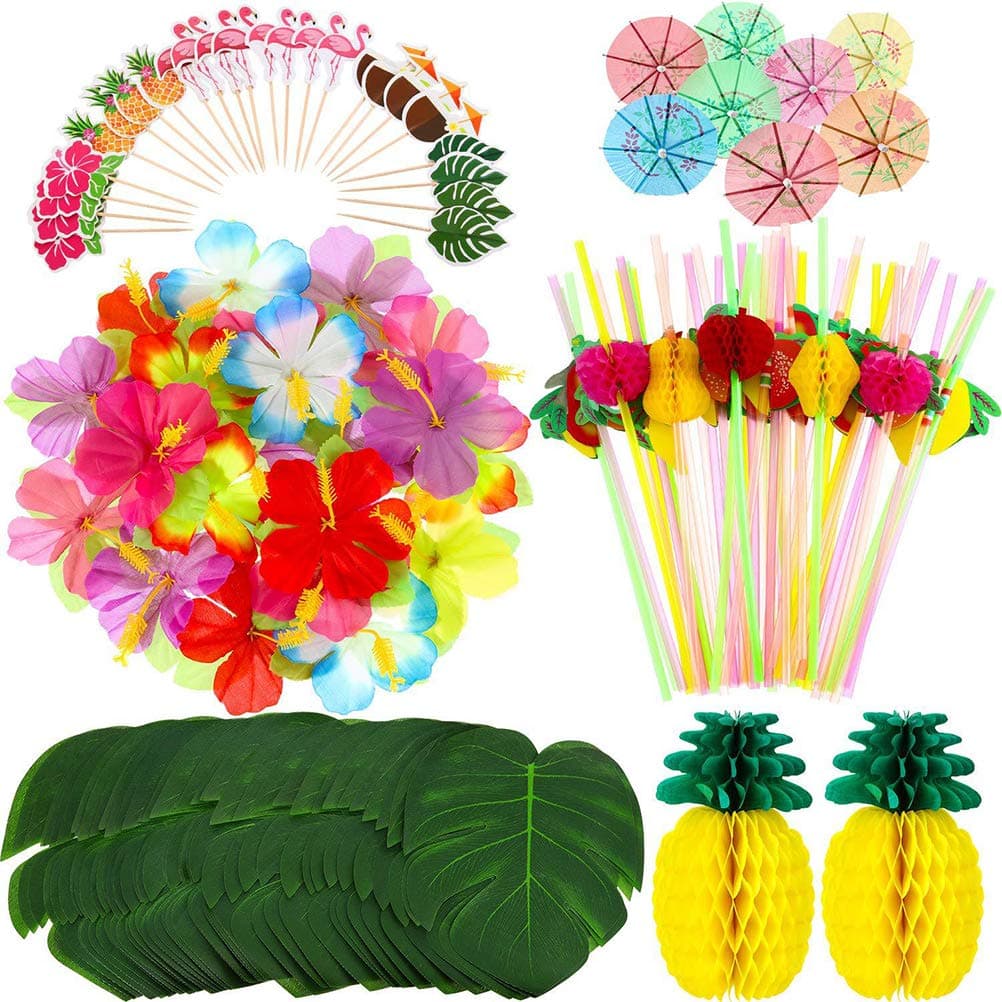 STOBOK 172 Pcs Table Supplies Delicate Hawaii Themed Summer Party Table Kit Table Favors Party Decors for Wedding Kids Party