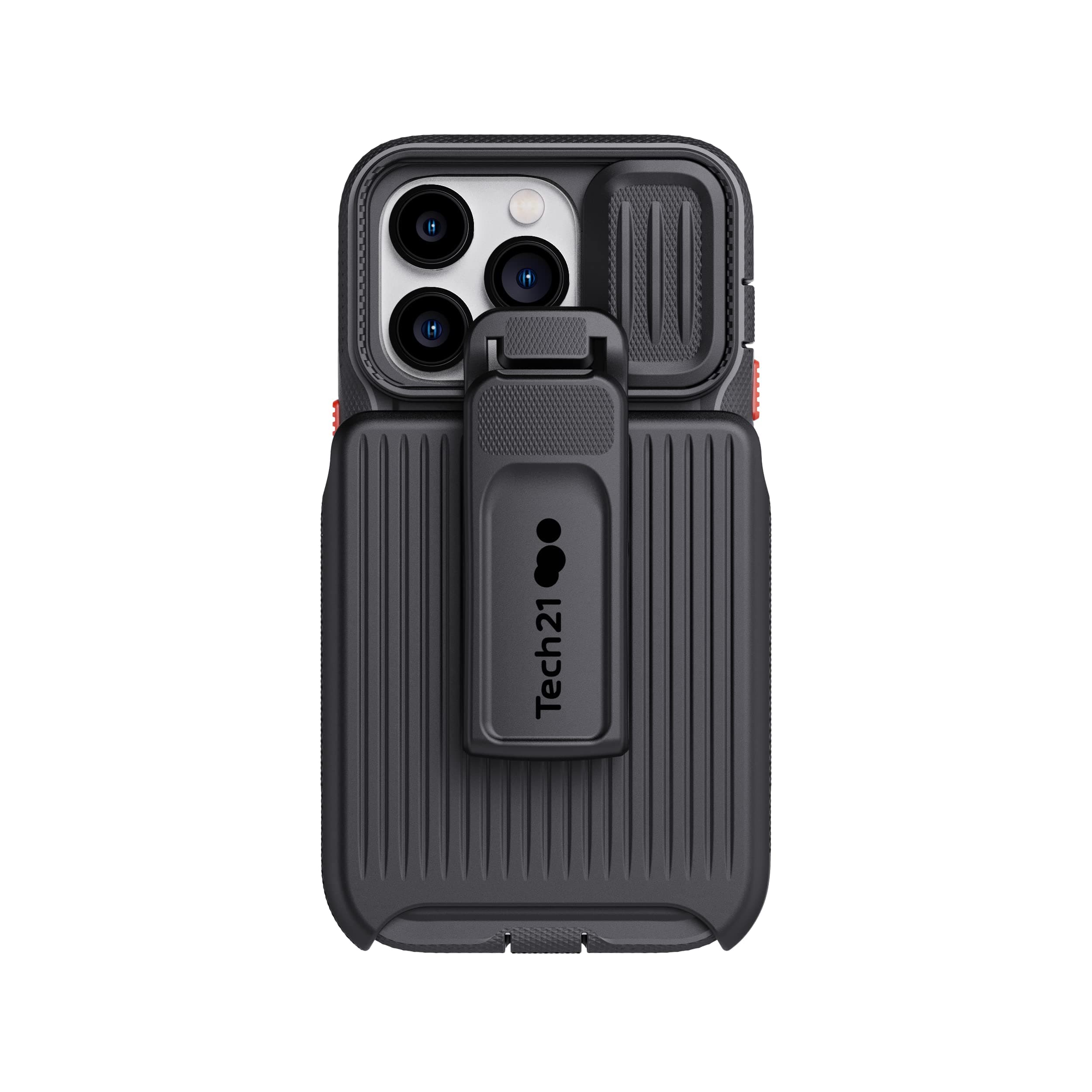 tech21 iPhone 14 Pro Evo Max Compatible with MagSafe Durable, Shock-Absorbing and Rugged Phone Case with Holster and 20ft FlexShock Multi-Drop Protection Black