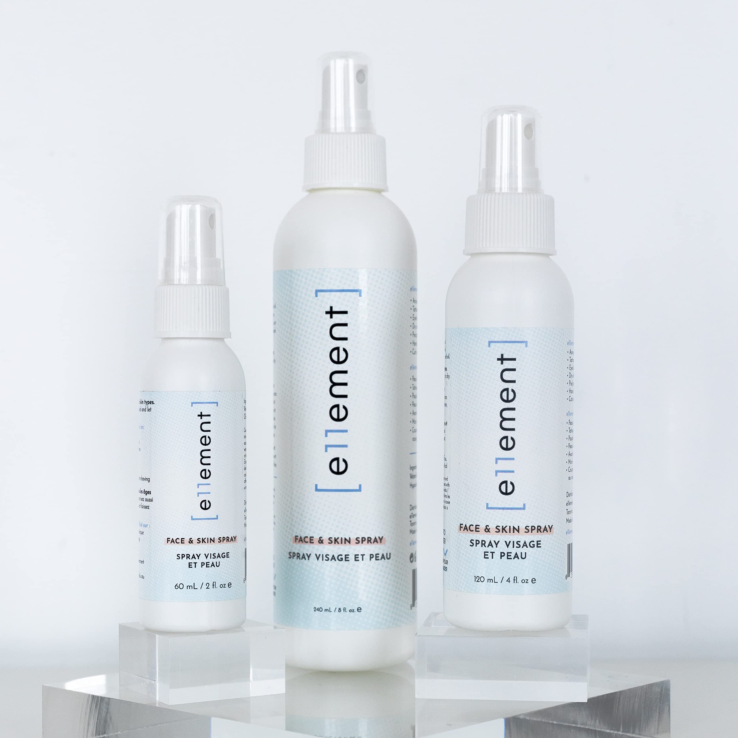 e11ement Hypochlorous Acid Skin Spray – Gentle Multi-Use Cosmetic for Face & Body – Fragrance-Free Skin Refresher (8 oz.) (3 Piece Set)