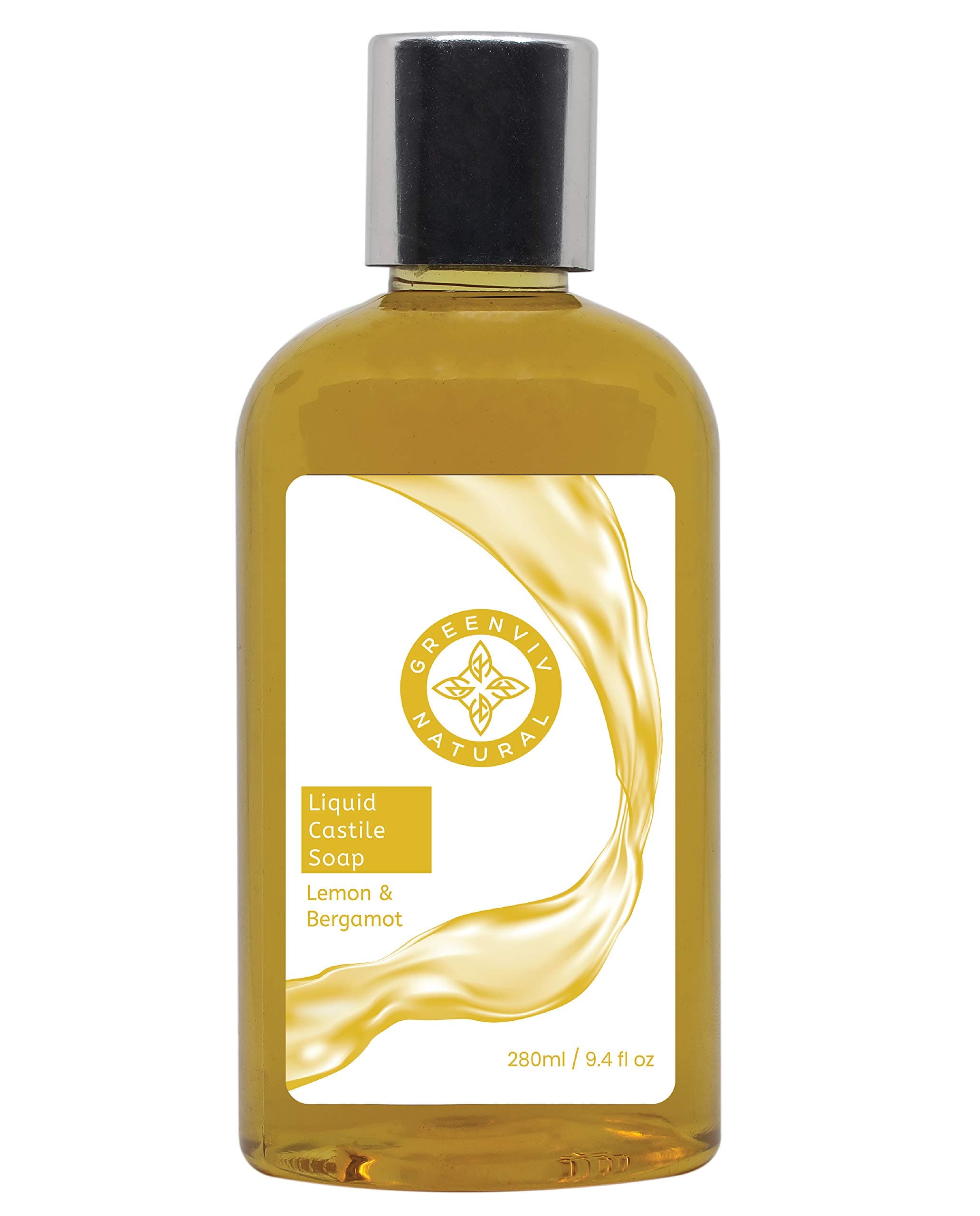 Greenviv Natural Liquid Castile Soap, Lemon and Bergamot, 340 ml