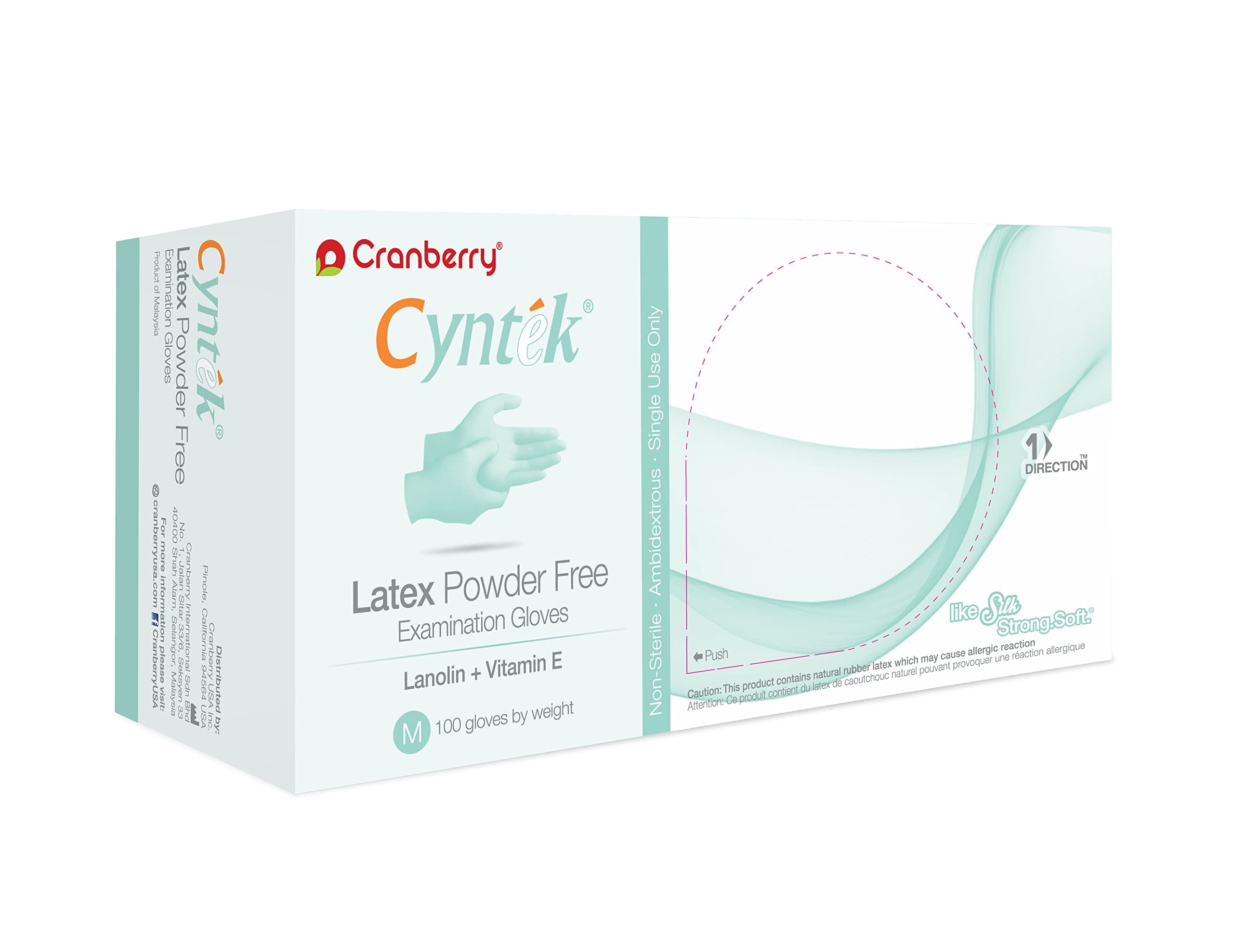Cranberry Cyntek Latex Powder Free Exam Gloves