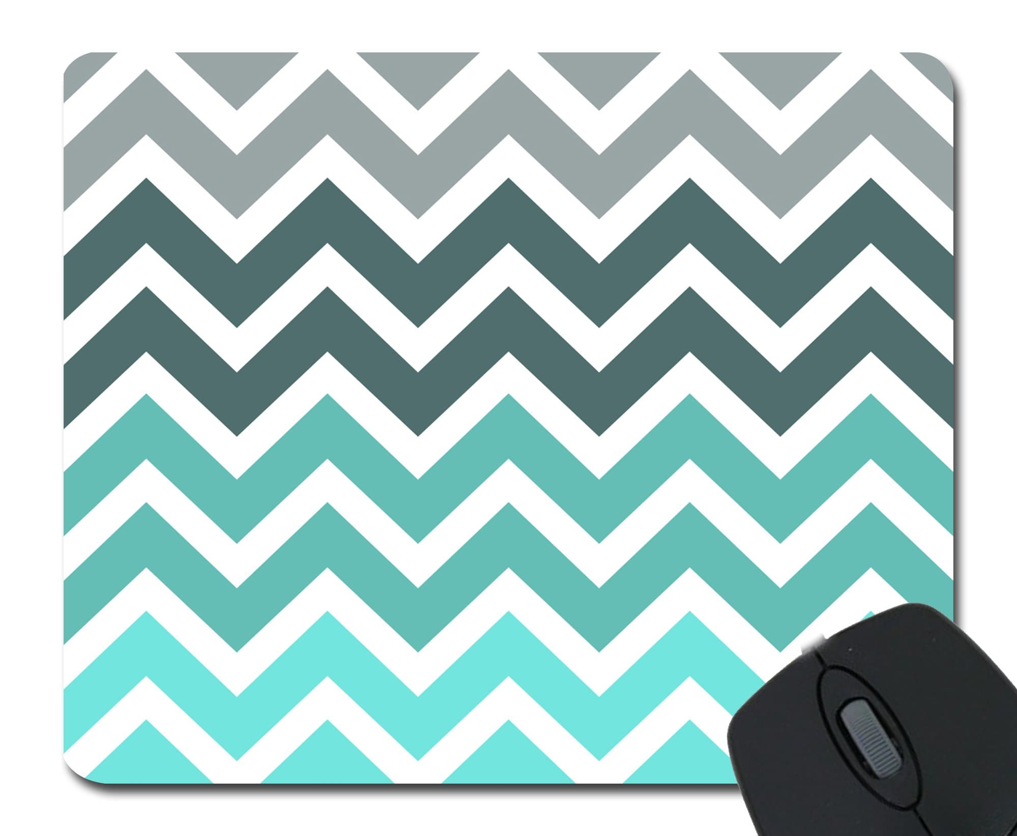 TYMXGHFGery Turquoise Chevron Mouse Pad Mousepad