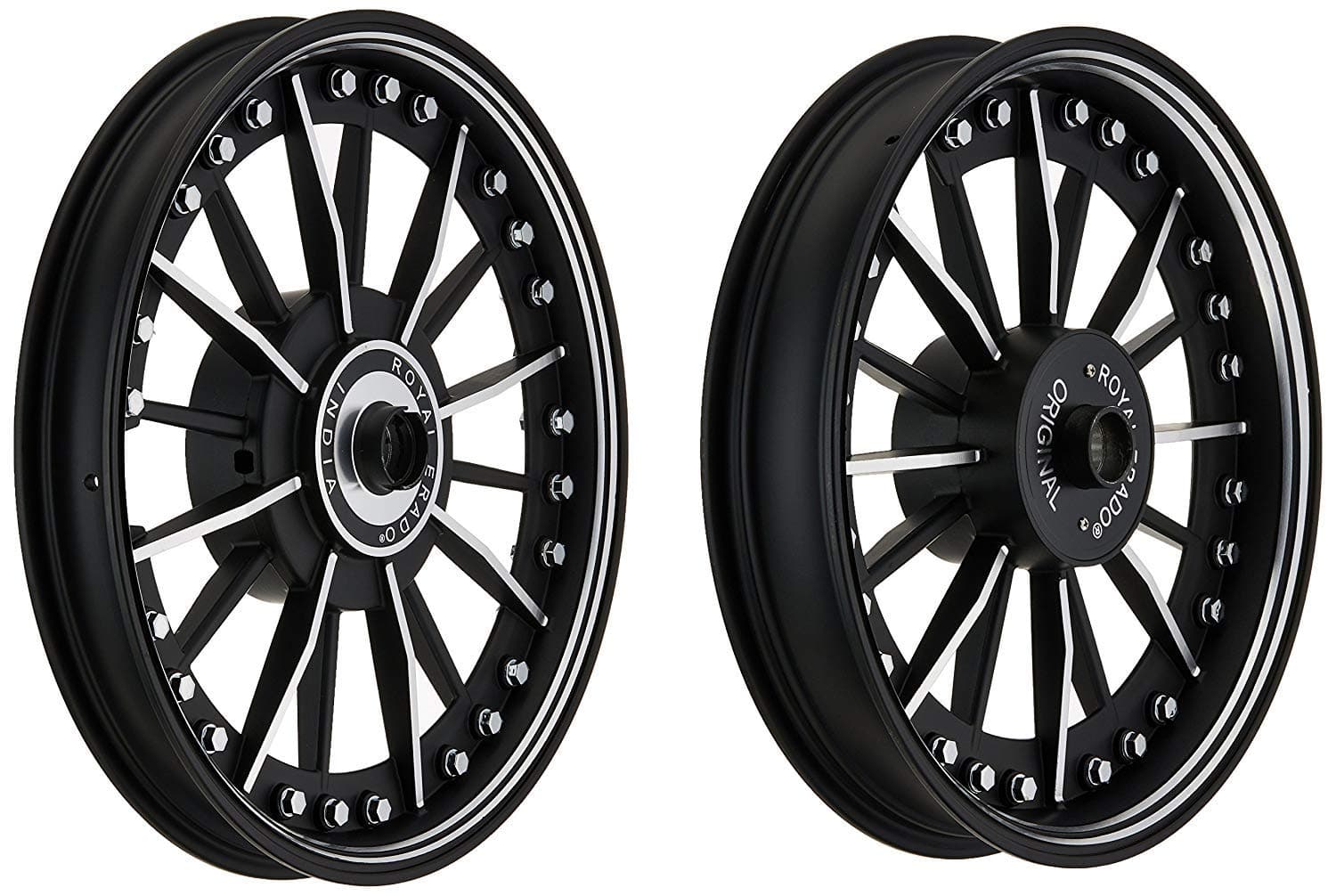 ROYAL ERADO Harley Style Boss Edition Alloy Wheel set| Silver Rivet | Royal-Enfield Classic single disc| Front 19" Disc & Rear 18" Drum | For ABS & Non-ABS Models