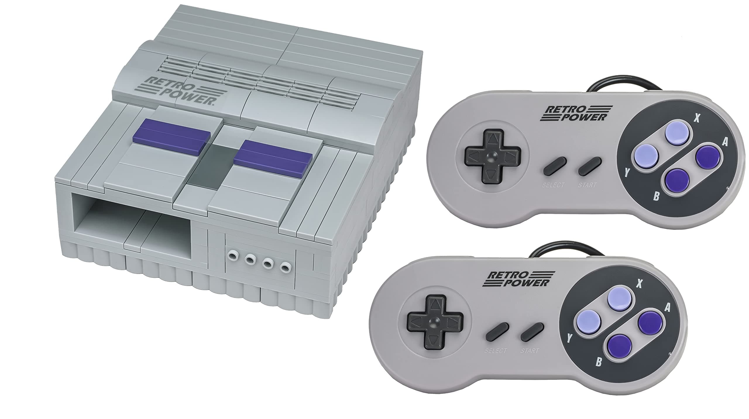 SNES Retro Brick Raspberry Pi 4B, 3B, 3B+, 2B Case (209 Bricks), RetroPie with 2X SNES Controllers