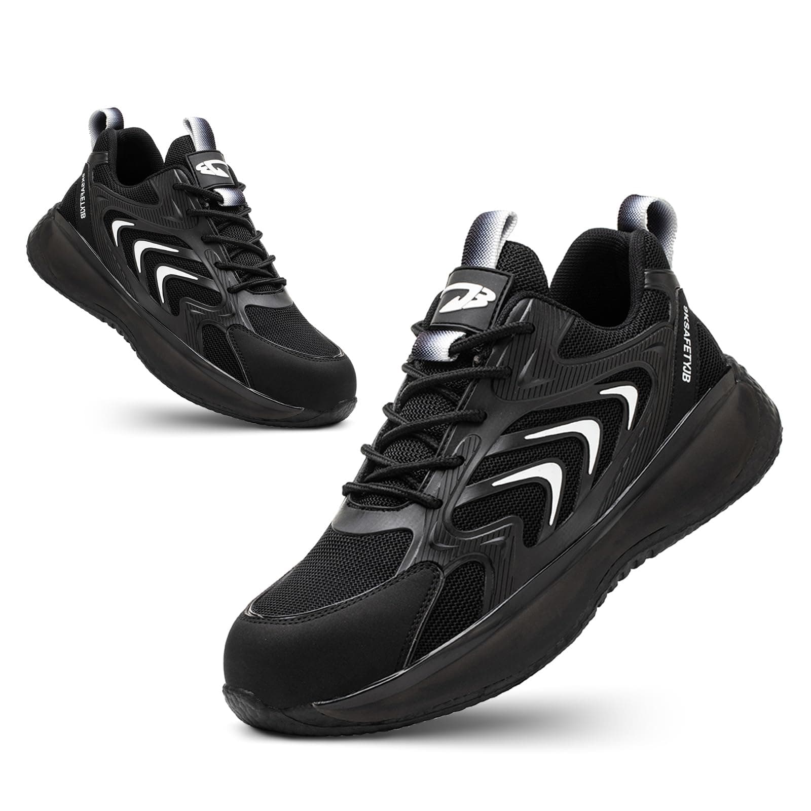 Steel Toe Shoes for Women Men Lightweight Safety Shoes Composite Steel Toe Sneakers Slip Resistant Comfortable Work Shoes (Black 42)