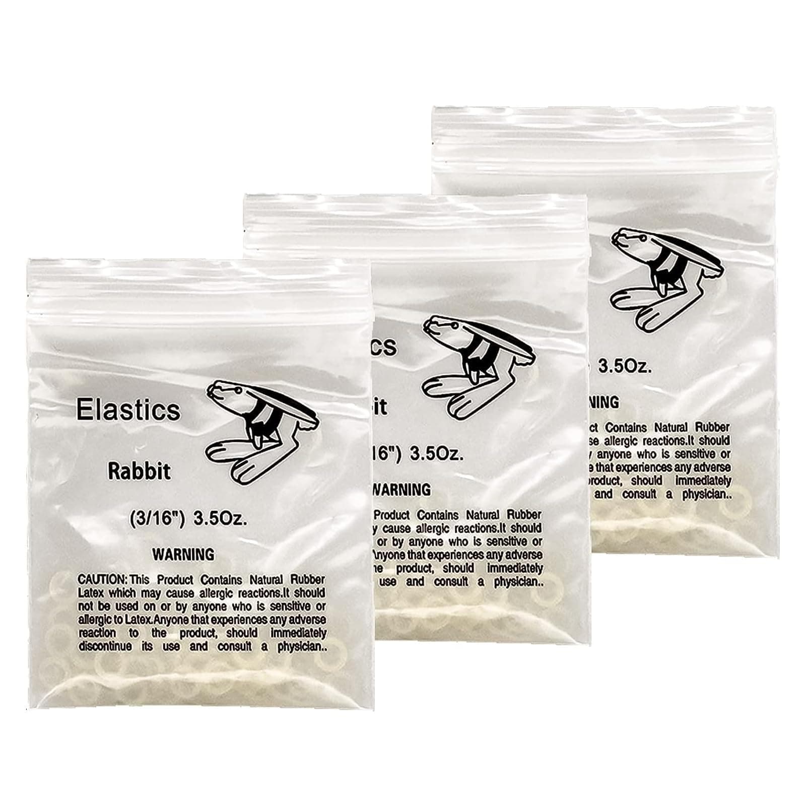 3 Packs (300 Pcs) Orthodontic Elastic Bands, Braces Teeth Accessory, Braces Teeth, Dental Orthodontic Elastics, for Dentist Braids Braces Teeth Gap (Rabbit 3/16")