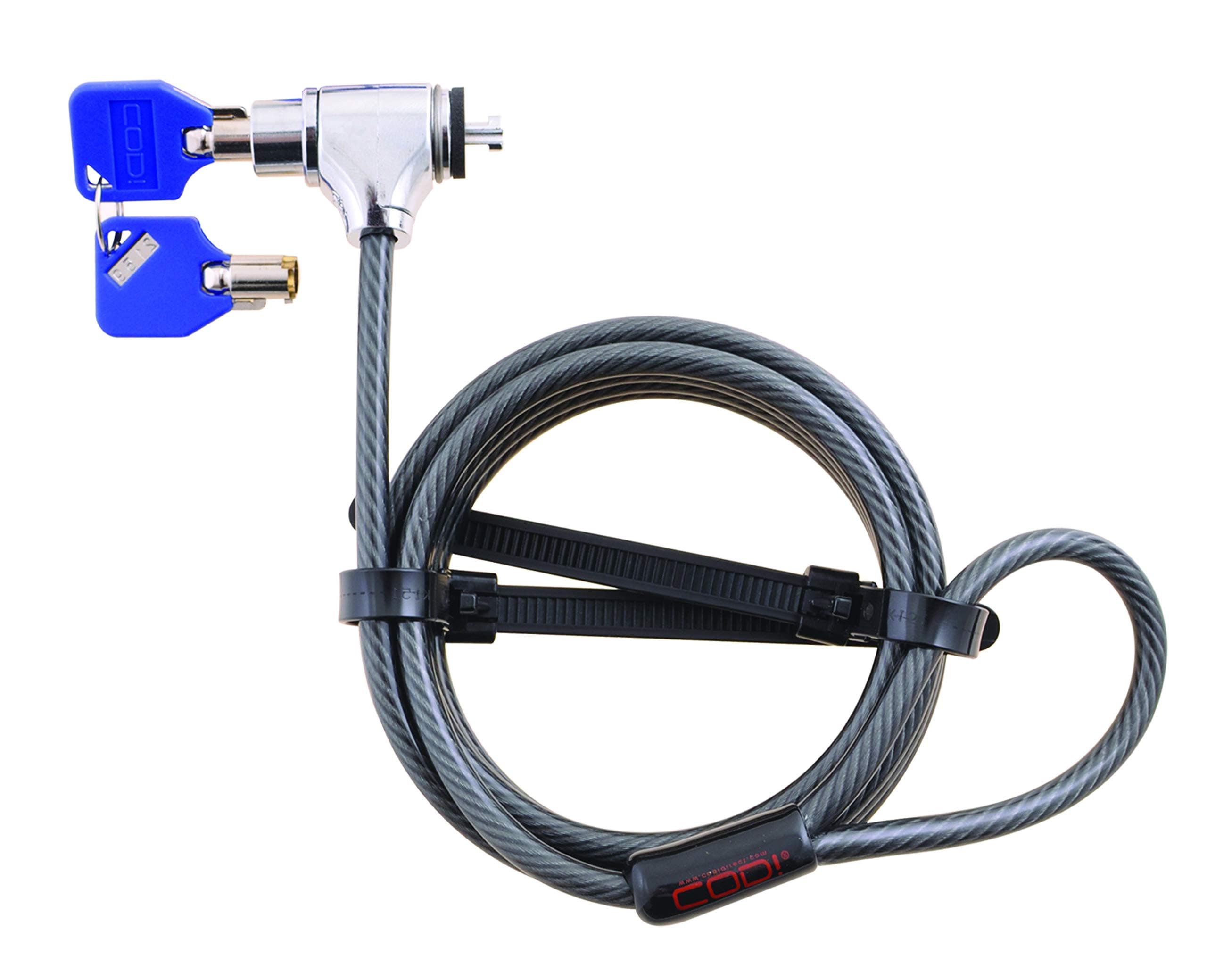 CODi Key Cable Lock, Black (A02001) - Integrated Security Solution for Laptops, Desktops and Monitors