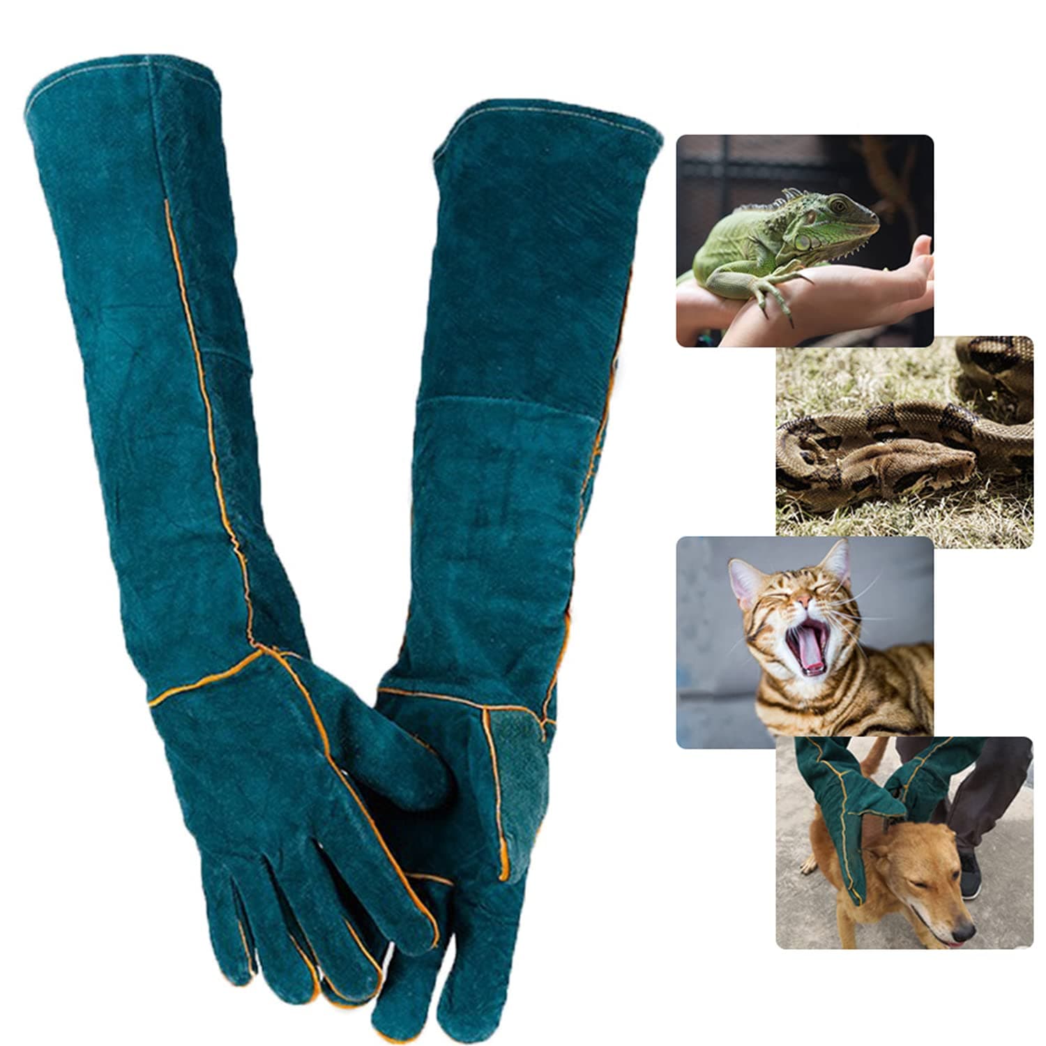 Animal Handling Gloves - 60CM Bite & Scratch Resistant Gloves for Bathing, Grooming & Handling Dogs, Cats, Birds, Snakes, Parrots & Lizards