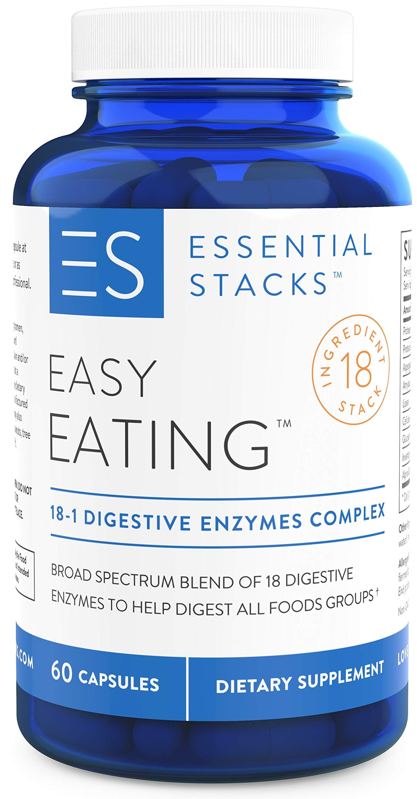 18 Digestive Enzymes In 1 - Gluten Free, Plant Based & Broad Spectrum - Smartly Formulated So You Can Digest ALL Food Groups.