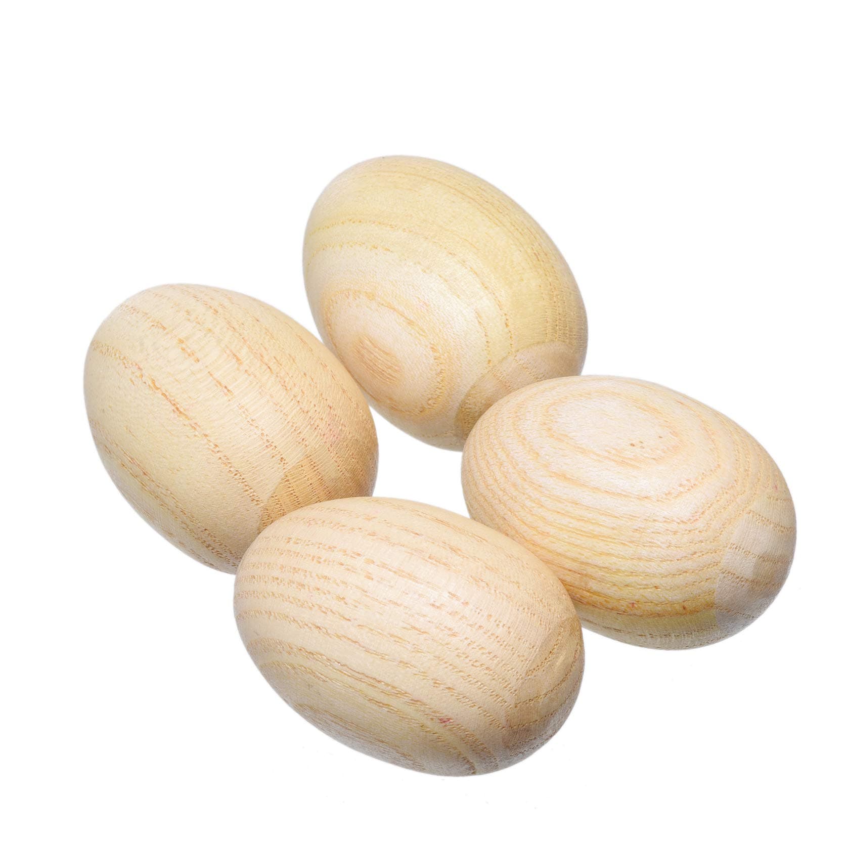 - 4 Pcs Natural Wood Egg Shaker Musical Percussion Instrument