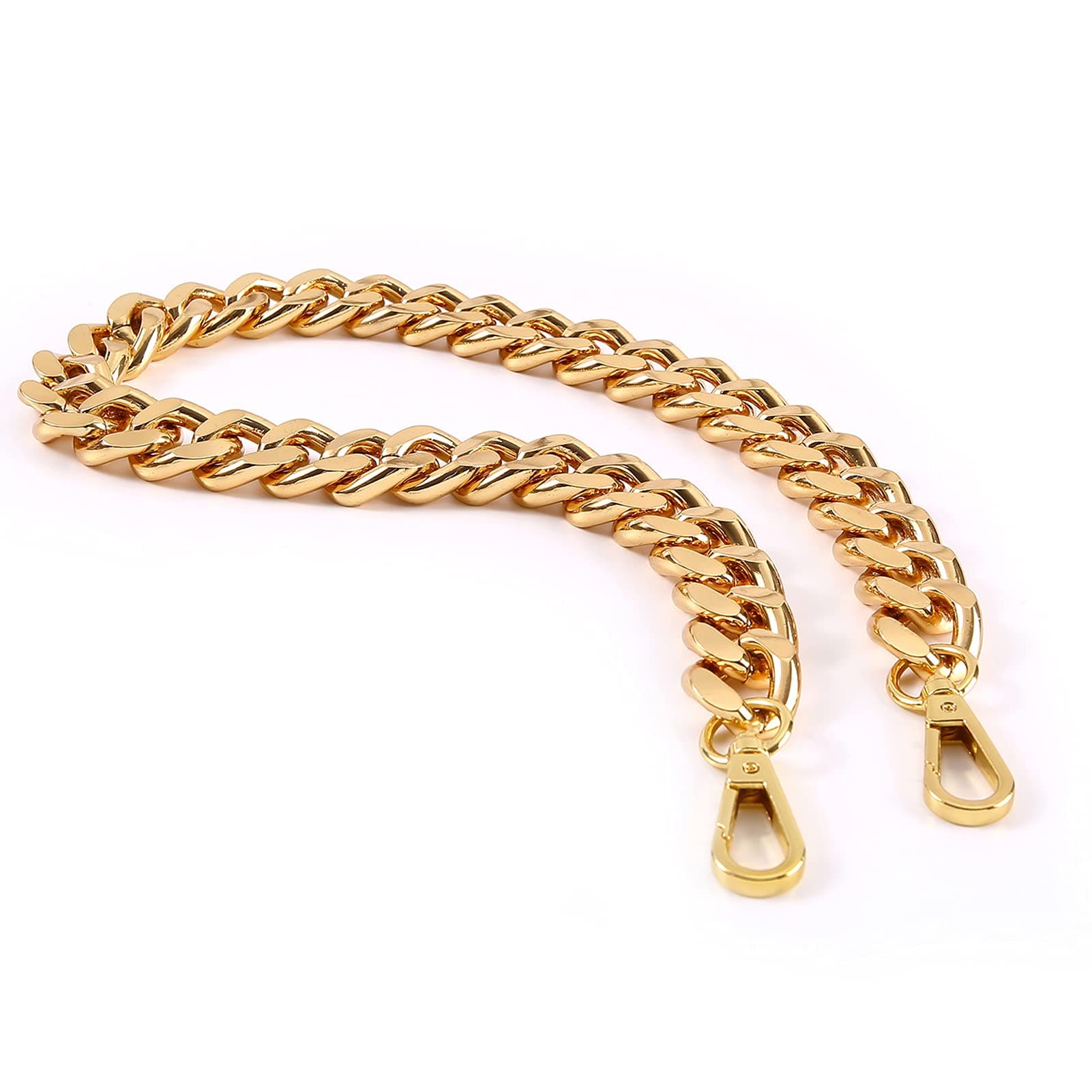 Yichain 25 Inch Trendy Chunky Metal Chain Purse Handle Shoulder Strap Replacement for Handbag (Yellow Gold)
