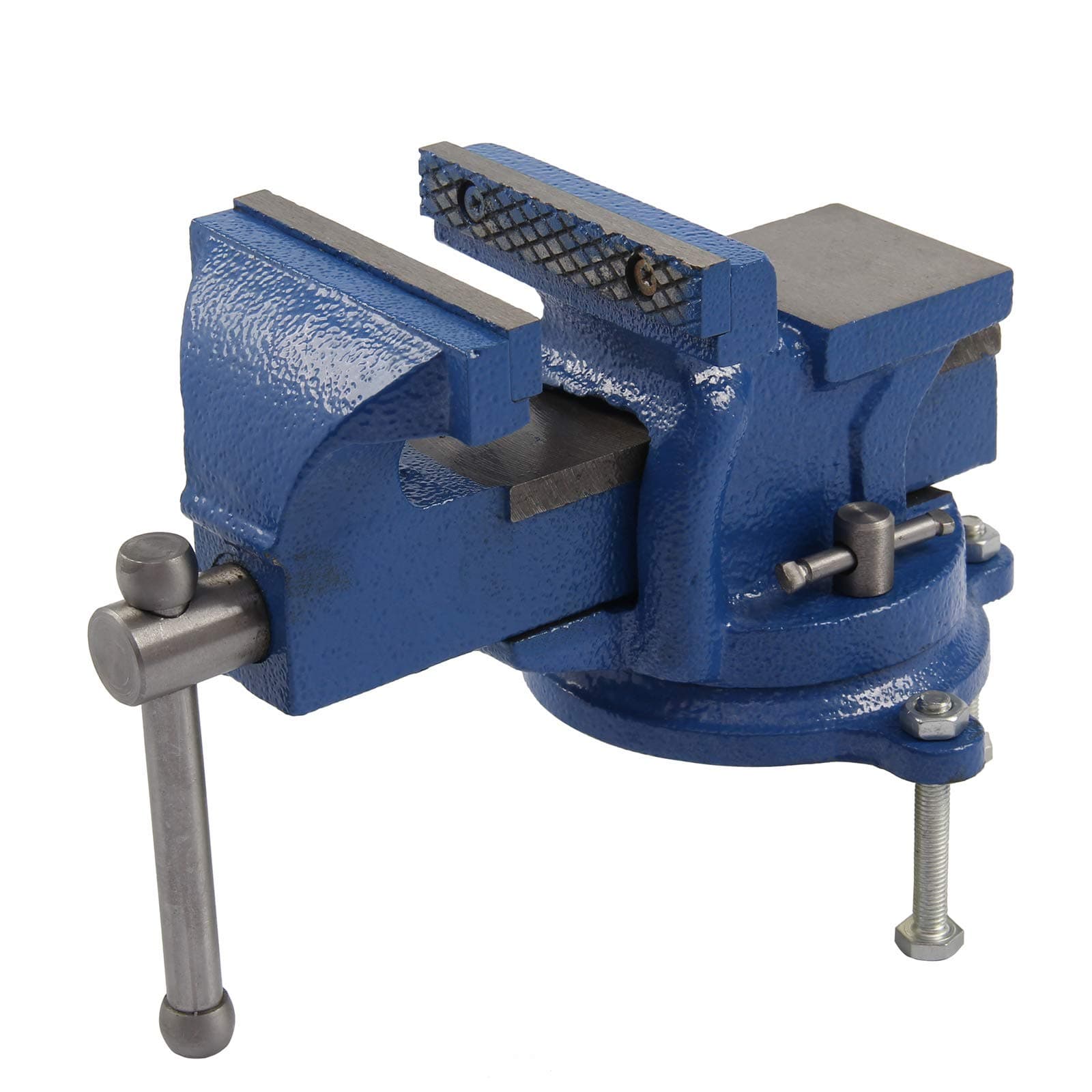 MorNon Table Vice Bench Jaw Workshop 4" 100mm Multi Angle Clamp Work Bench Table Engineer Light-Duty Swivel Bench Blue