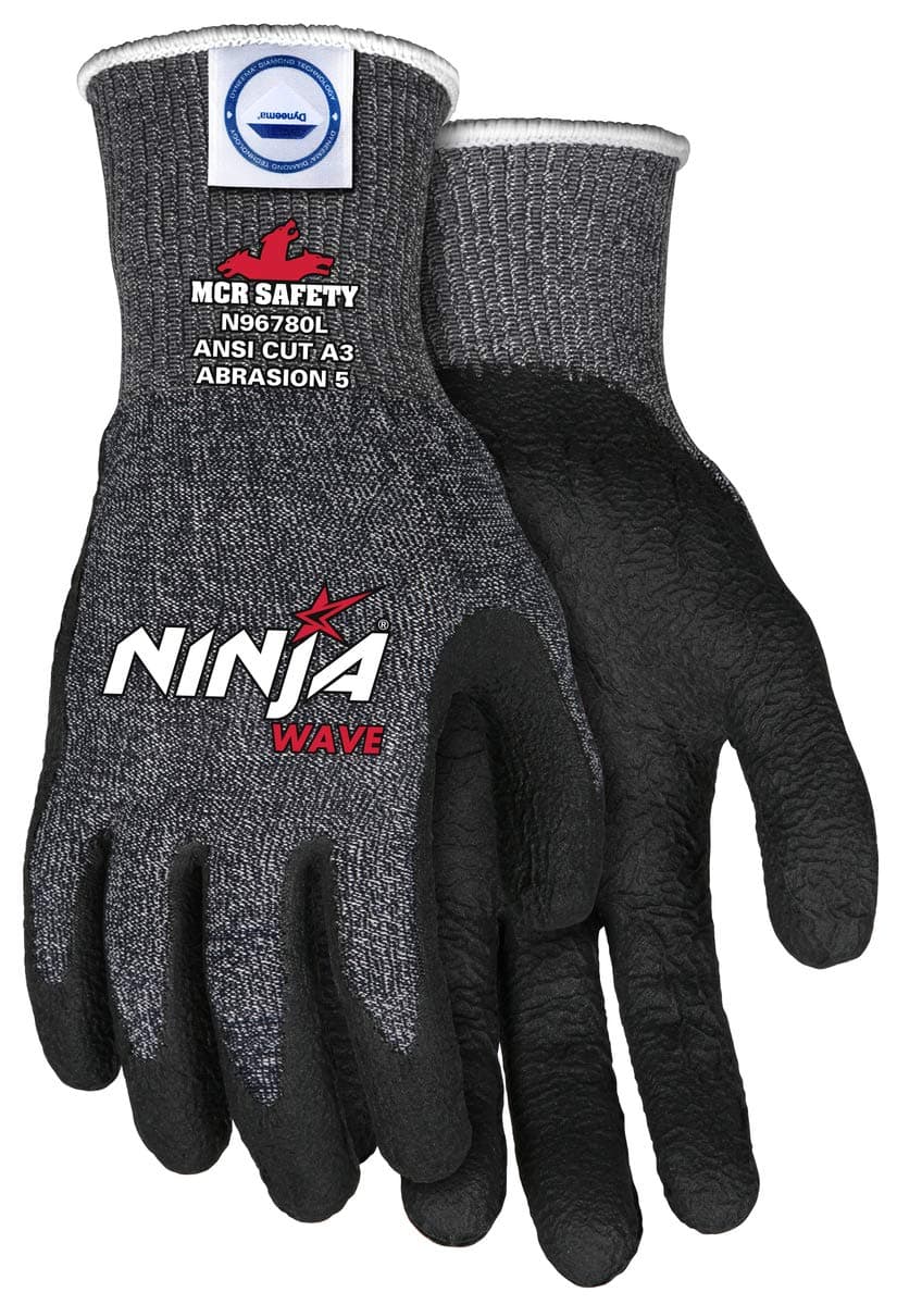 MCR Safety Ninja Wave N96780M Medium Black Protective Gloves