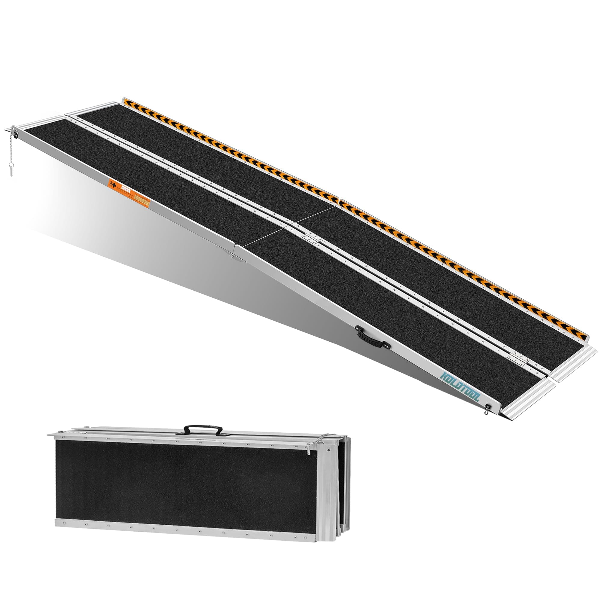 8FT Portable Wheelchair Ramp, Non-Skid Foldable Aluminum Ramps for Home Steps with Handle, Handicap Ramps for Wheelchairs, Scooters, Stairs, Doorways 96" L x 29.2" W