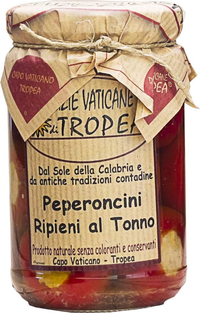 Calabrian Hot Chili Peppers Filled with Tuna by Delizie Vaticane (270 gr.)